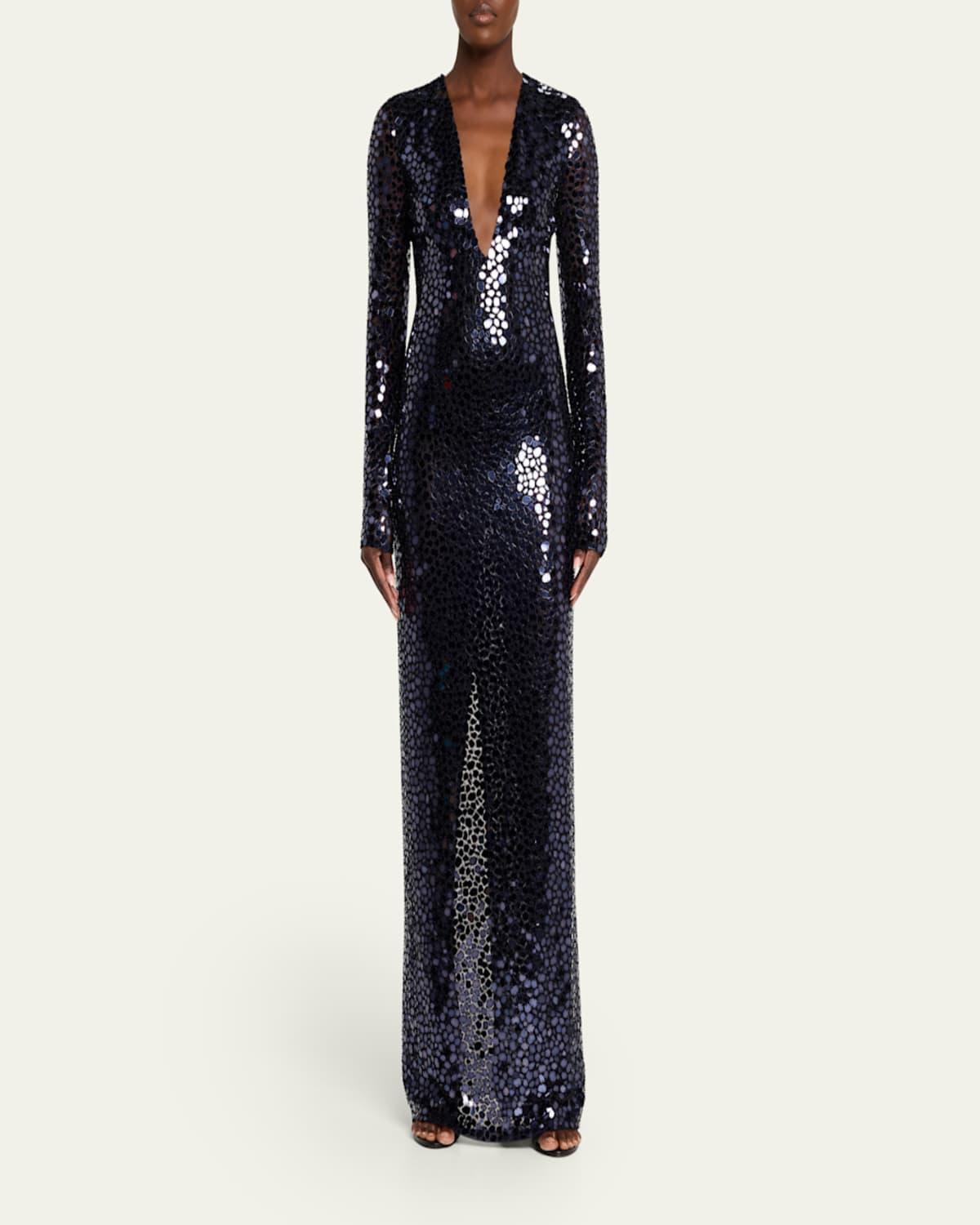 knee length dresses for ladies MICHAEL KORS Bronze Sequin Long Sleeve Cotton Dress  The Untitled Boutique