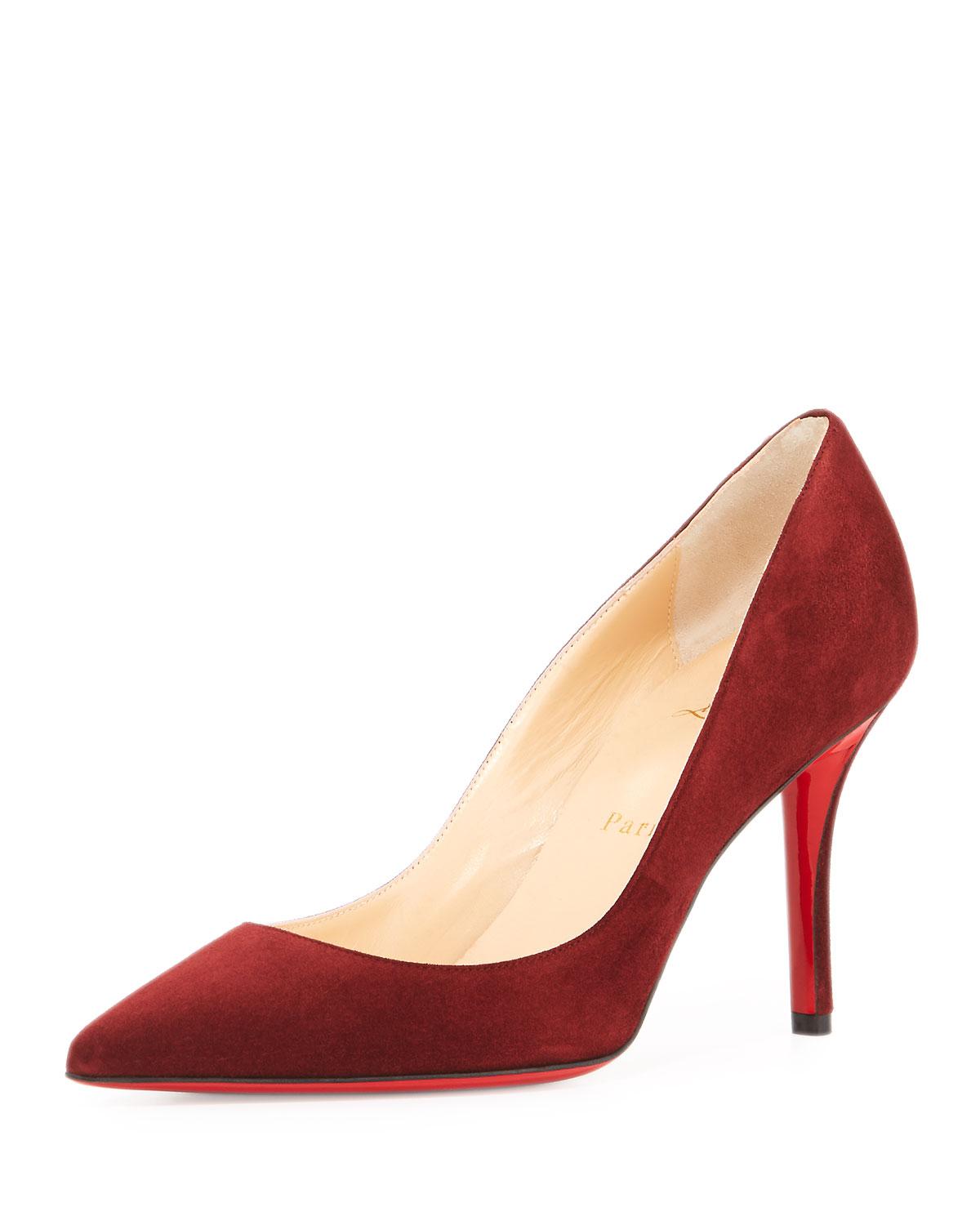 Christian Louboutin Apostrophy Suede 85mm Red Sole Pump - Lyst