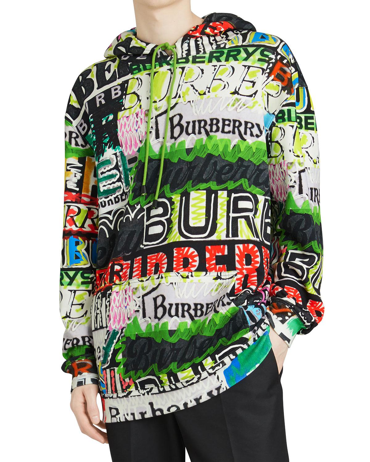 burberry oversized logo print hoodie