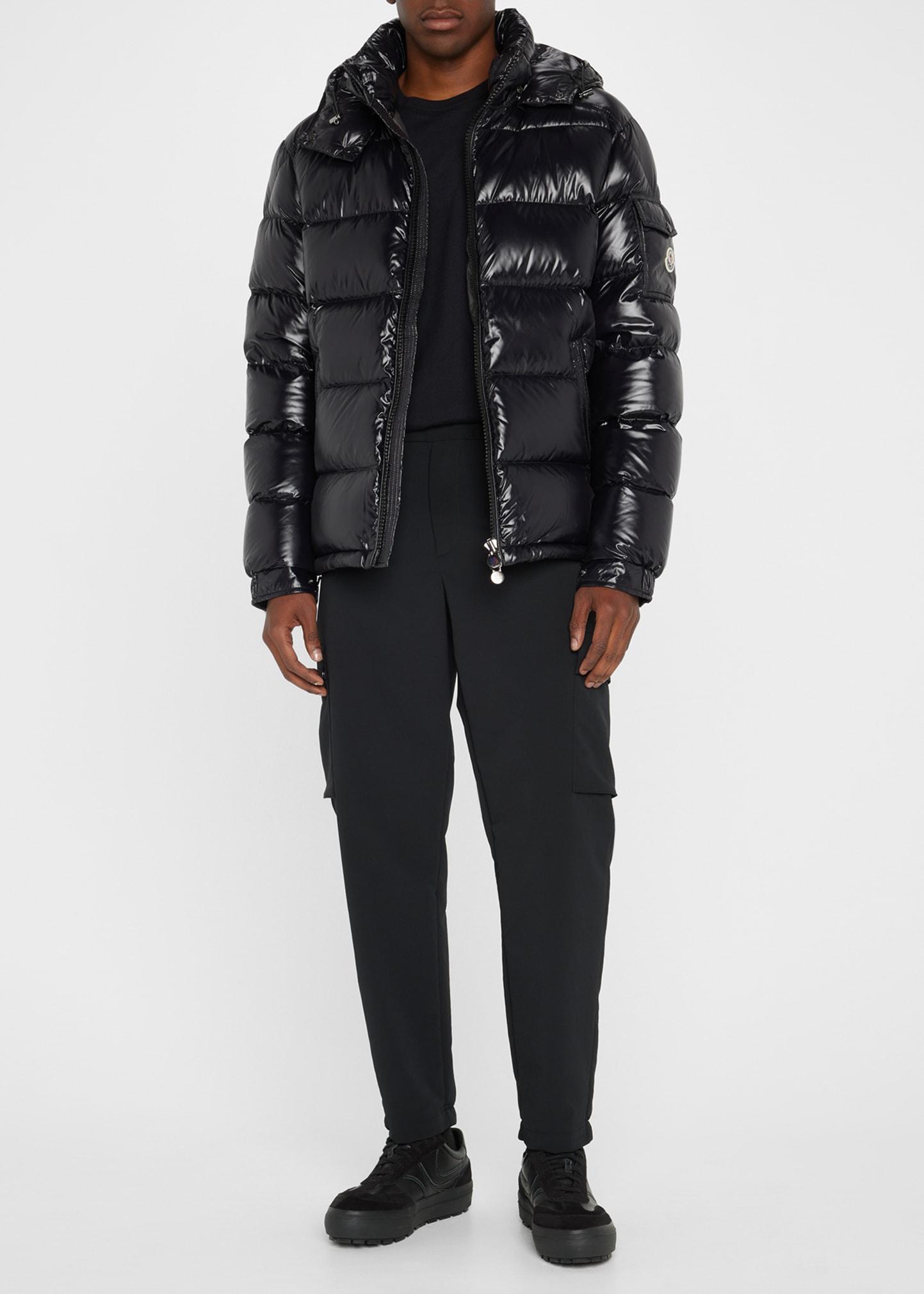 Moncler Maya Shiny Puffer Jacket in Black for Men | Lyst