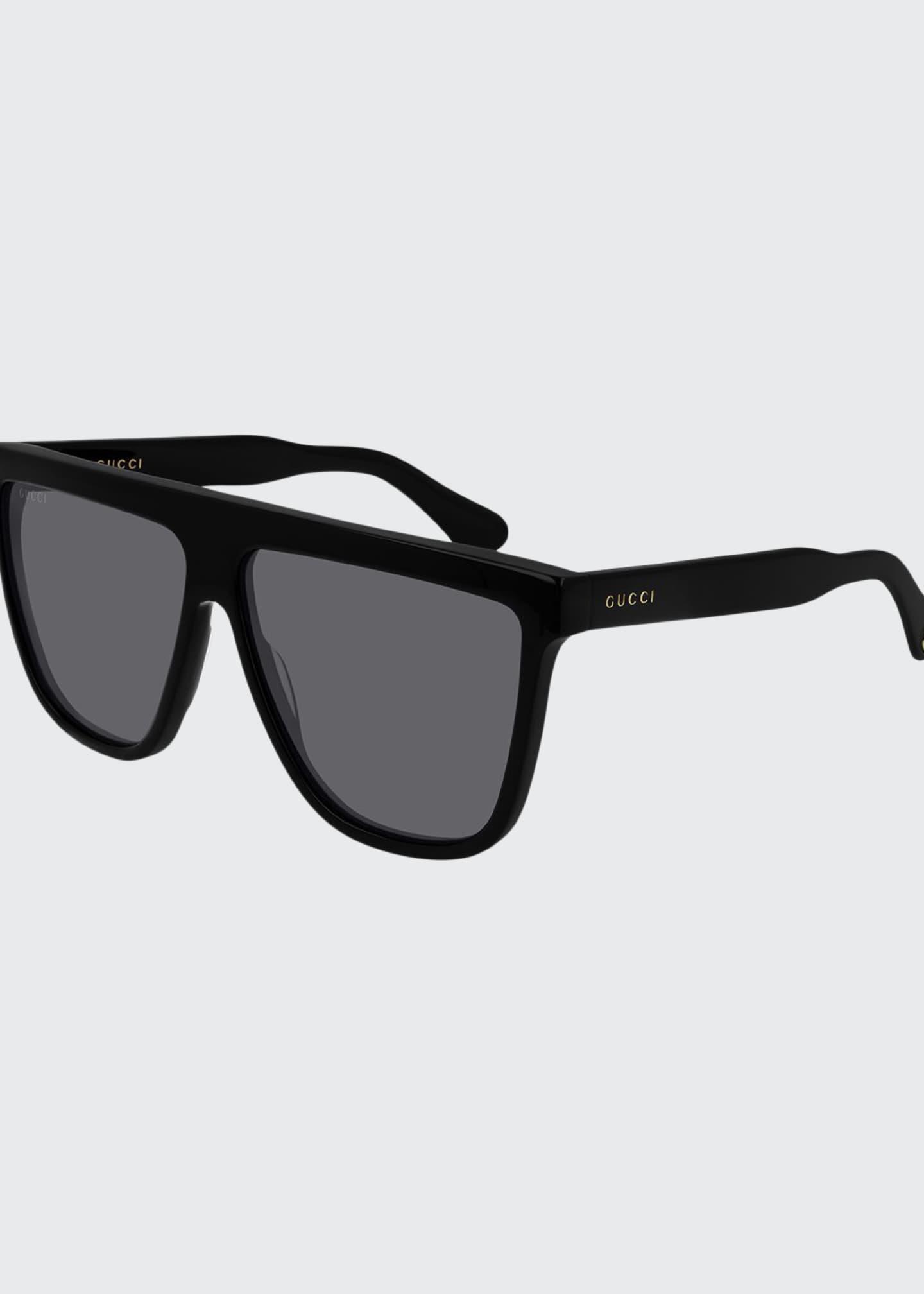 Gucci Flat Top Sunglasses in Black for Men | Lyst