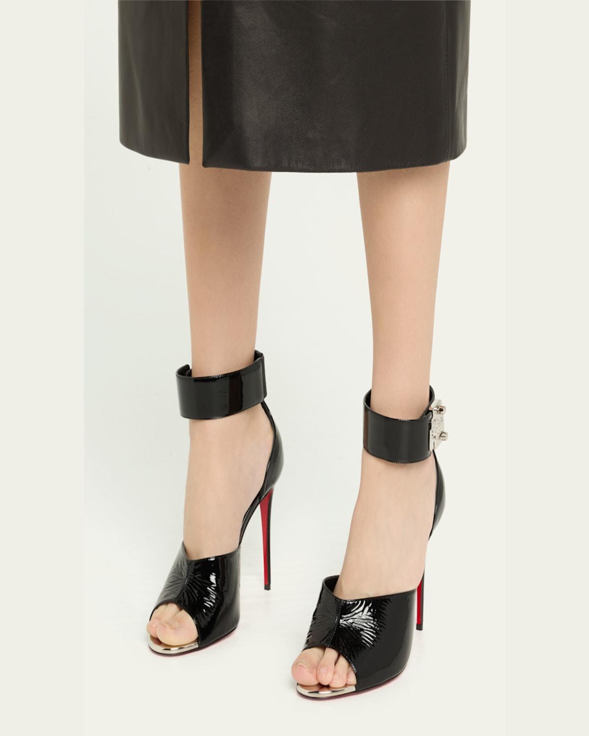 【送料&関税込】Christian Louboutin Lock Me Up Pointed Toe P Christian Louboutin Lock Me Up Ankle-Cuff Sole Sandals in
