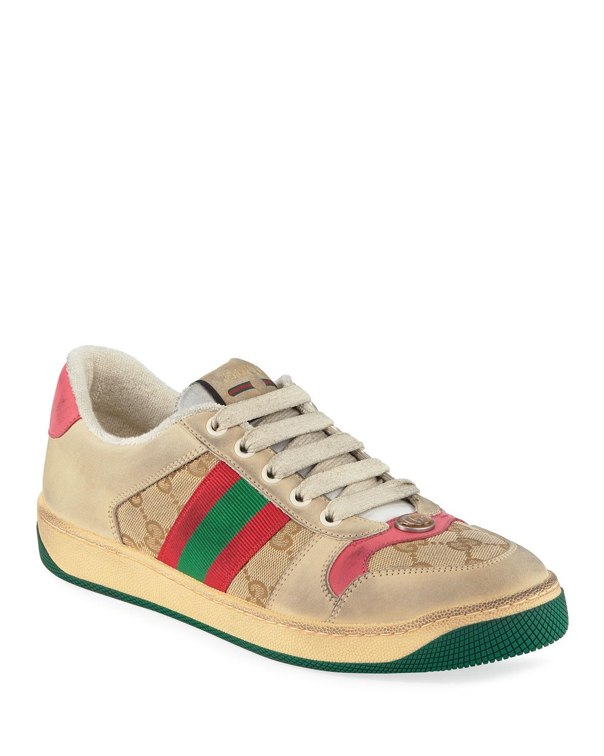Gucci Leather Screener Distressed Low-top Sneakers - Lyst