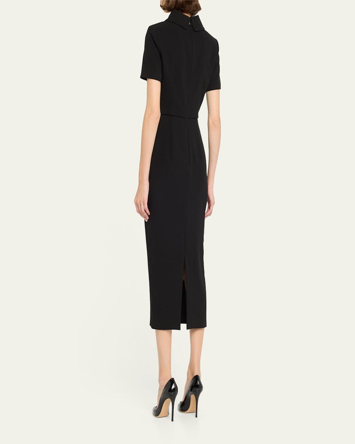 オールインワン・サロペット Roland Mouret Embellished Heavy Cady Midi Dress Heavy Cady Embellished Cape Midi Dress in Cream – Roland Mouret