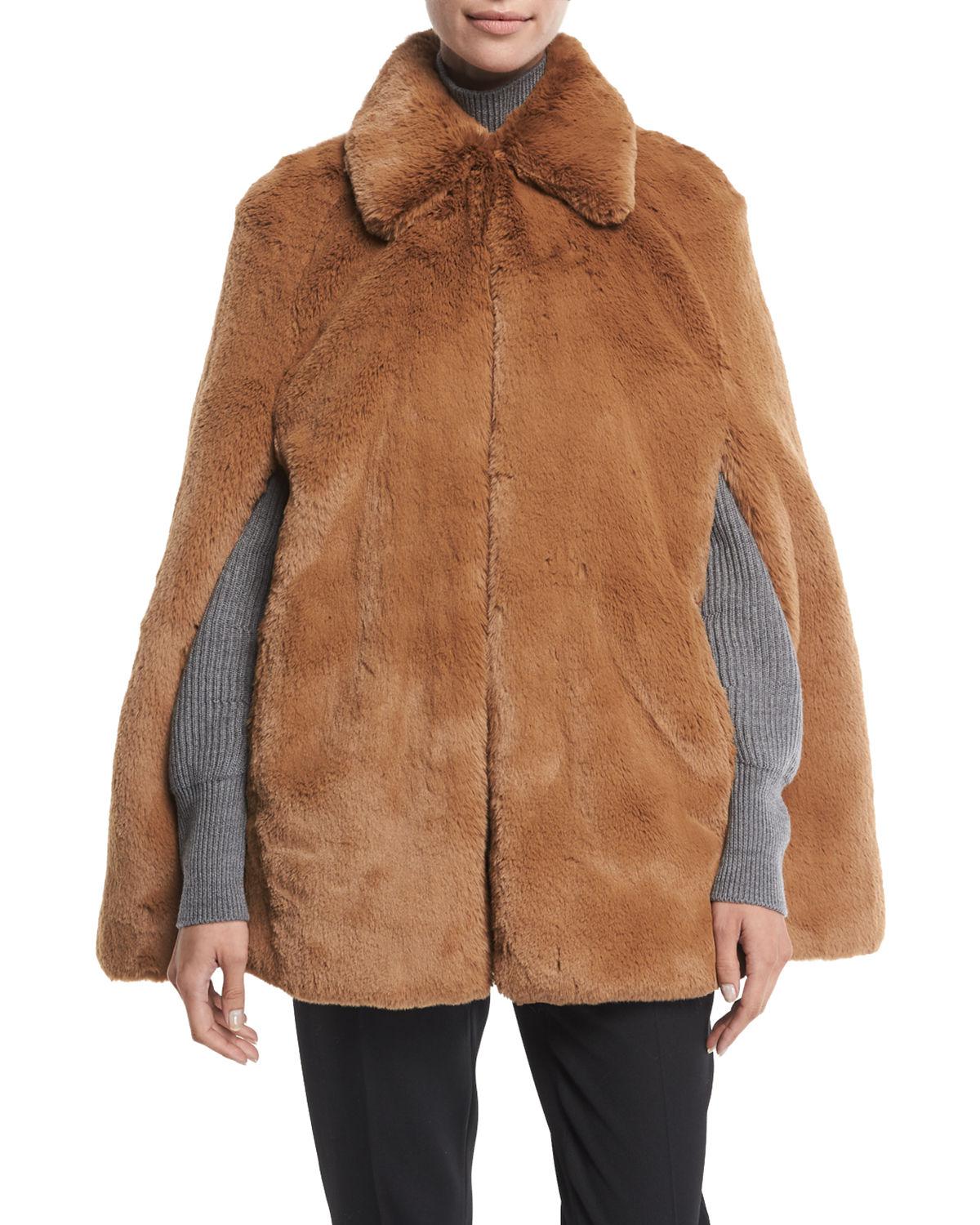 burberry allford faux fur cape