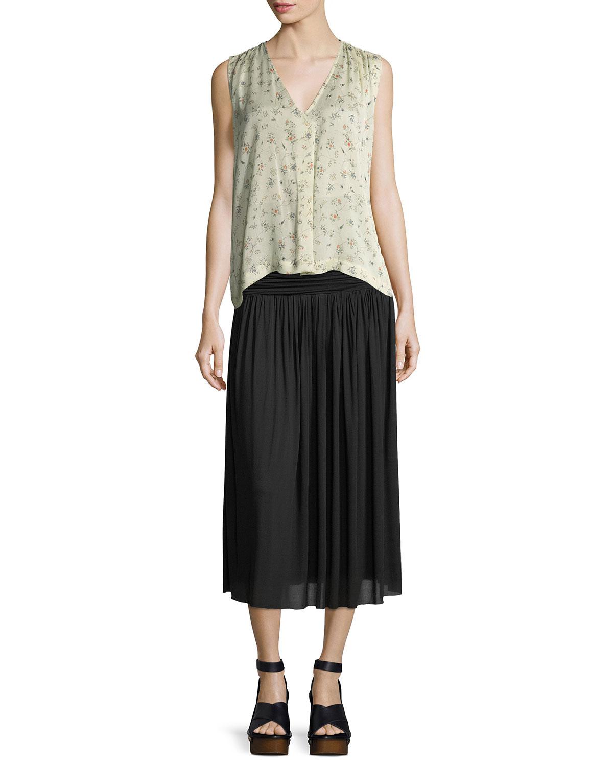 Isabel Marant Molly Chiffon Midi Skirt in Black - Lyst