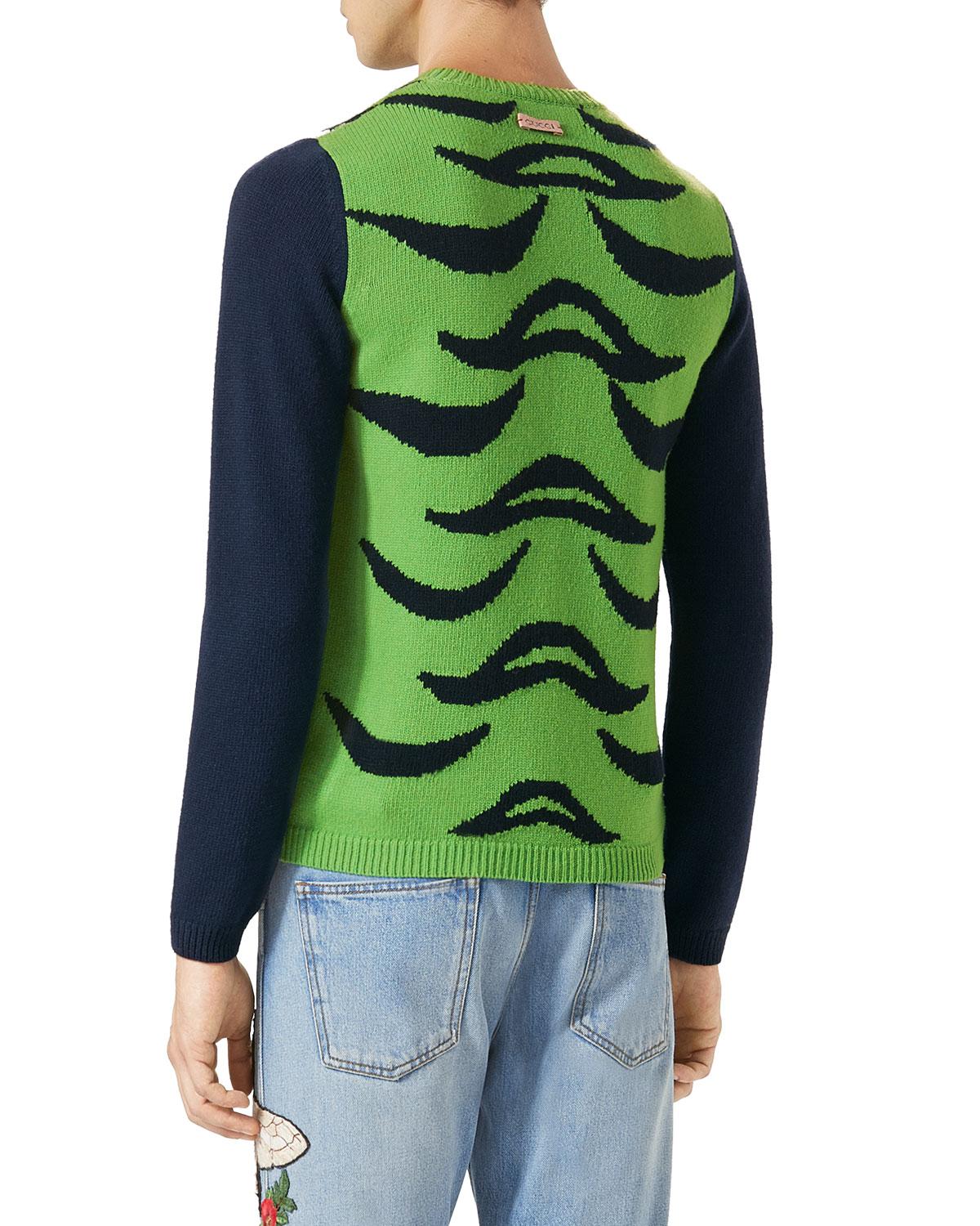 gucci green tiger sweater