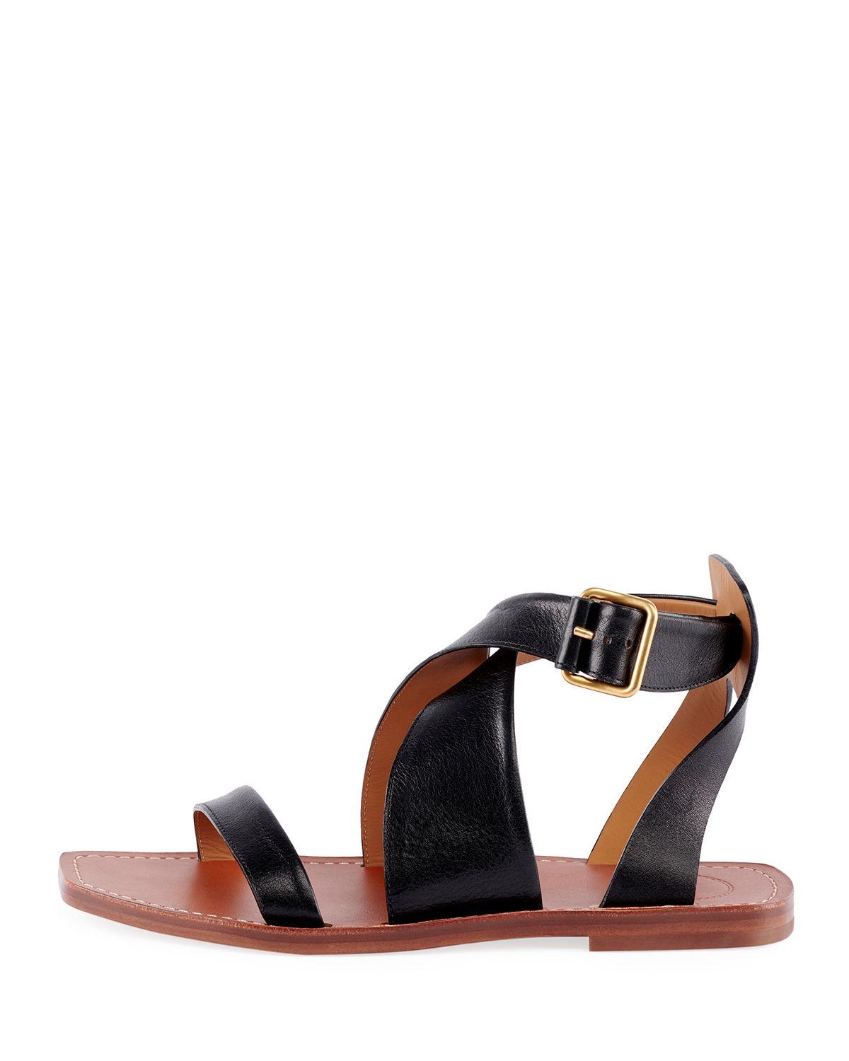 Virginia Leather Ankle Strap Sandals 