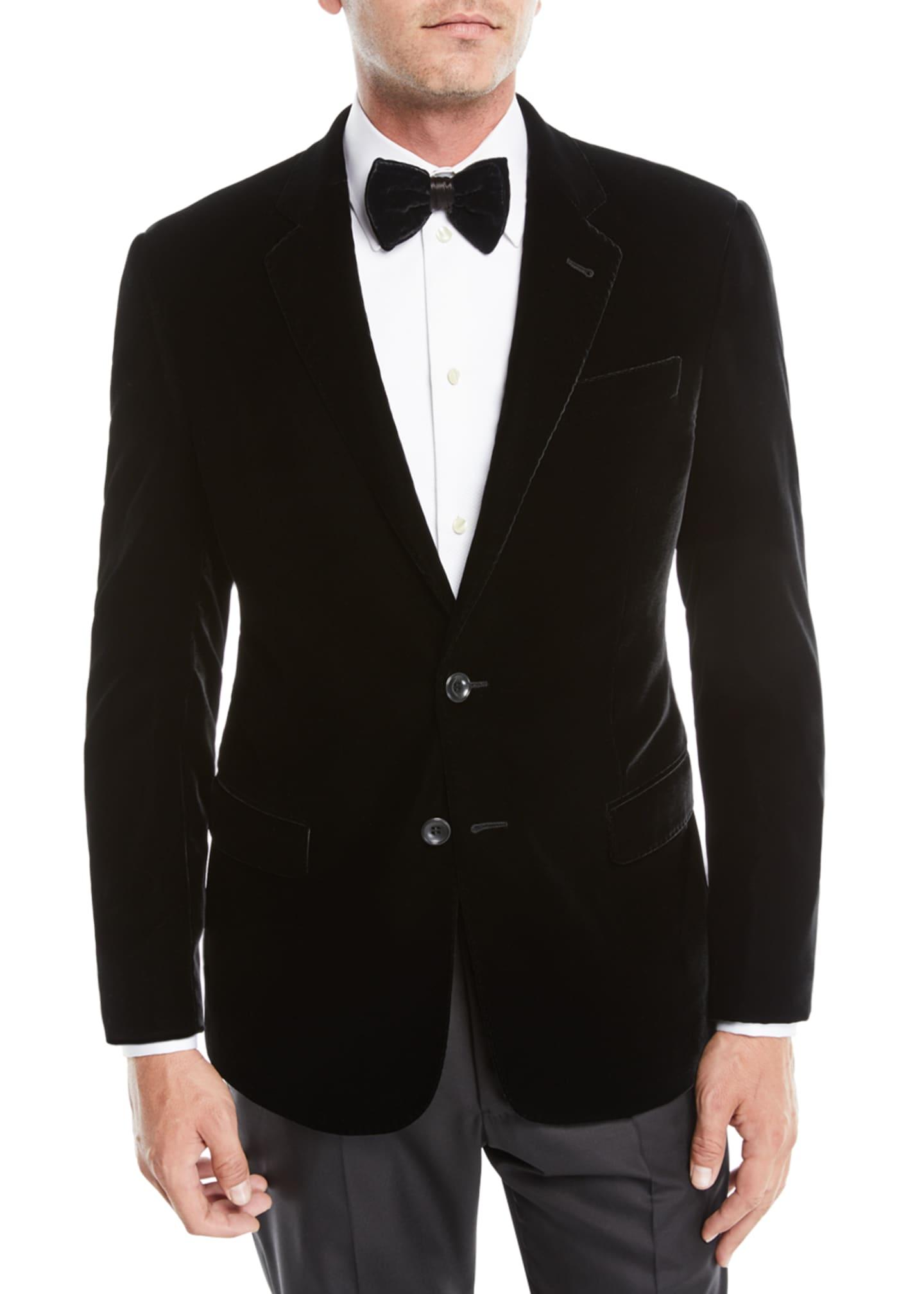 Giorgio Armani Men's Velvet Two-button Jacket in Black for Men - Lyst