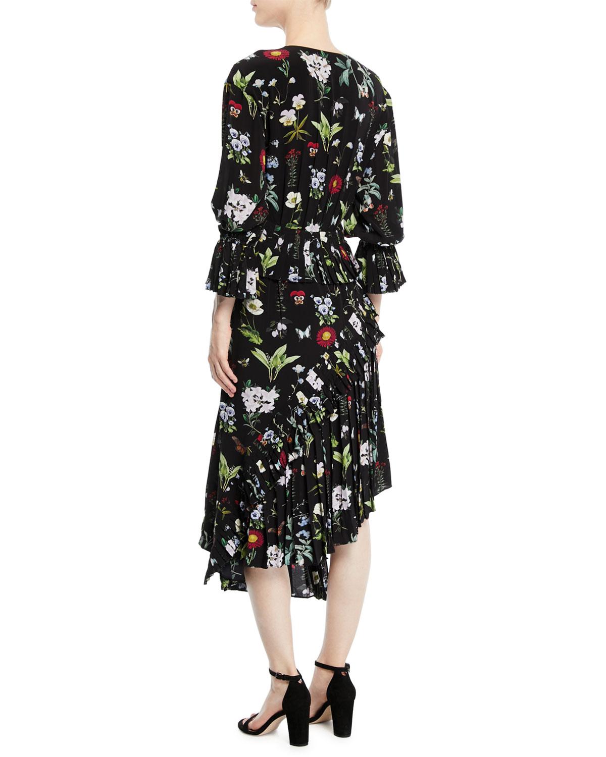joie black floral dress