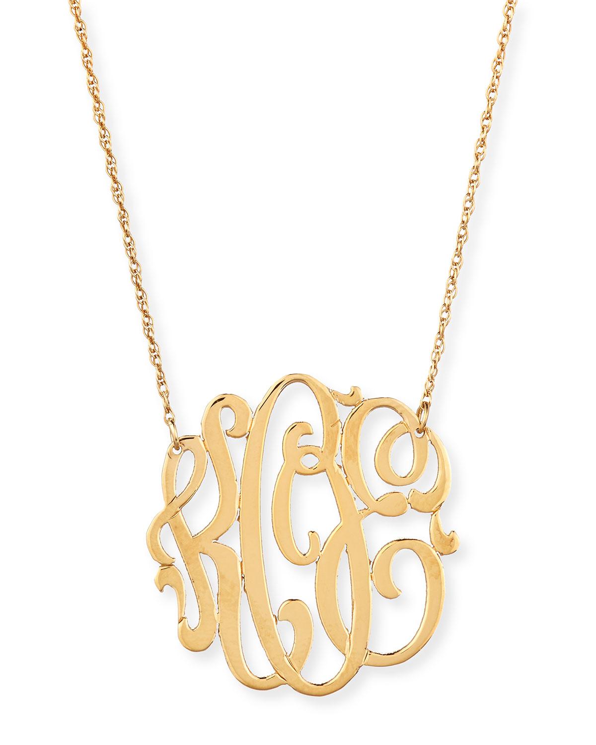 Lyst Jennifer Zeuner 18k Gold Vermeil Um 3 Letter Monogram Gallery
