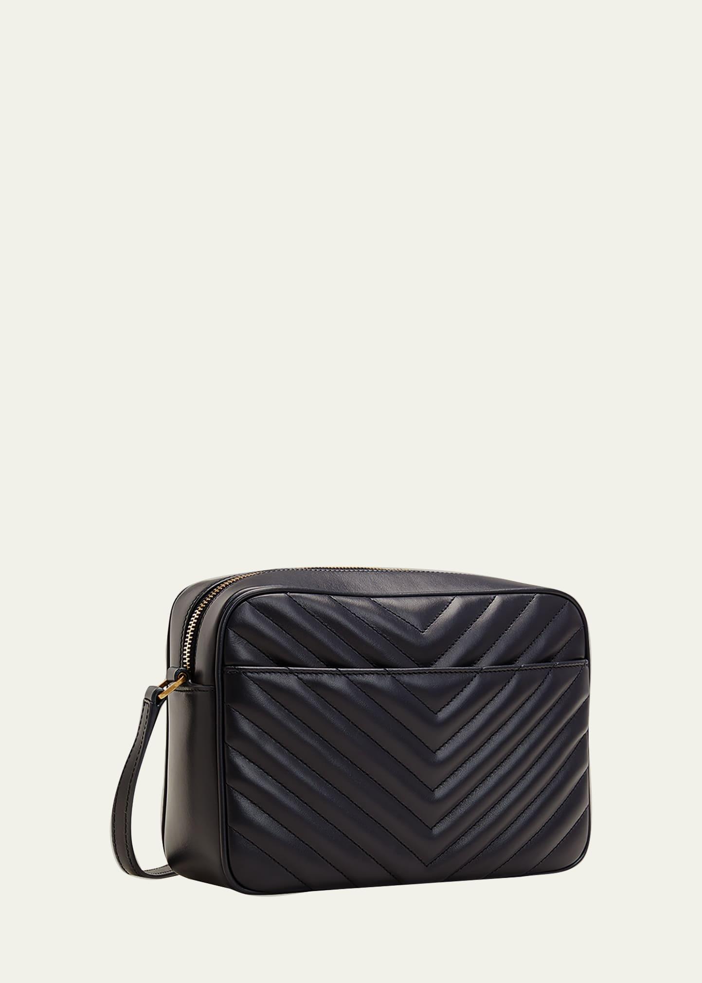 Yves Saint Laurent Chevron Leather Tassel Camera Messenger Bag