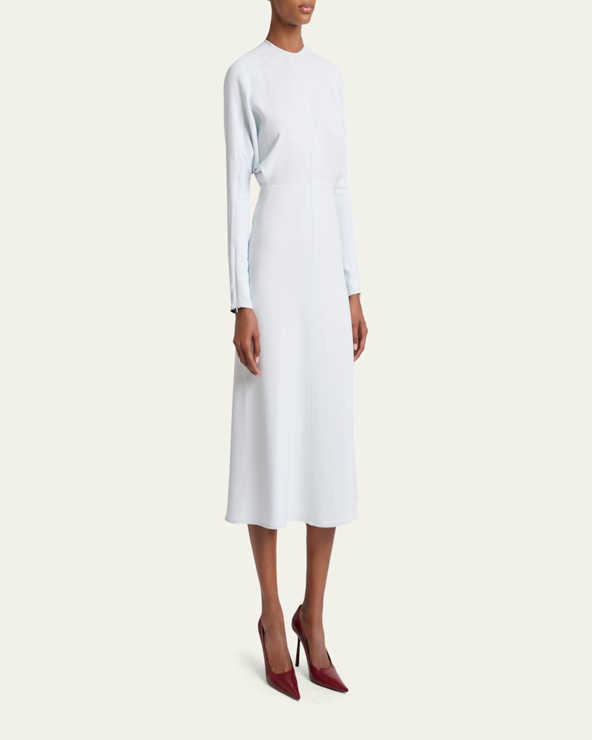 knee length dresses for ladies Dolman Midi Dress In Bluebell – Victoria Beckham UK main image 0