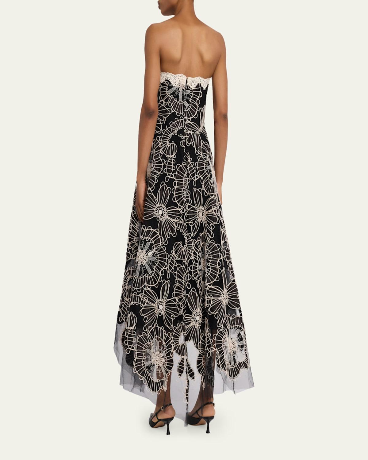 sachin and babi light blue dress Arabella Embroidered Tulle Maxi Dress | Dark Green Floral