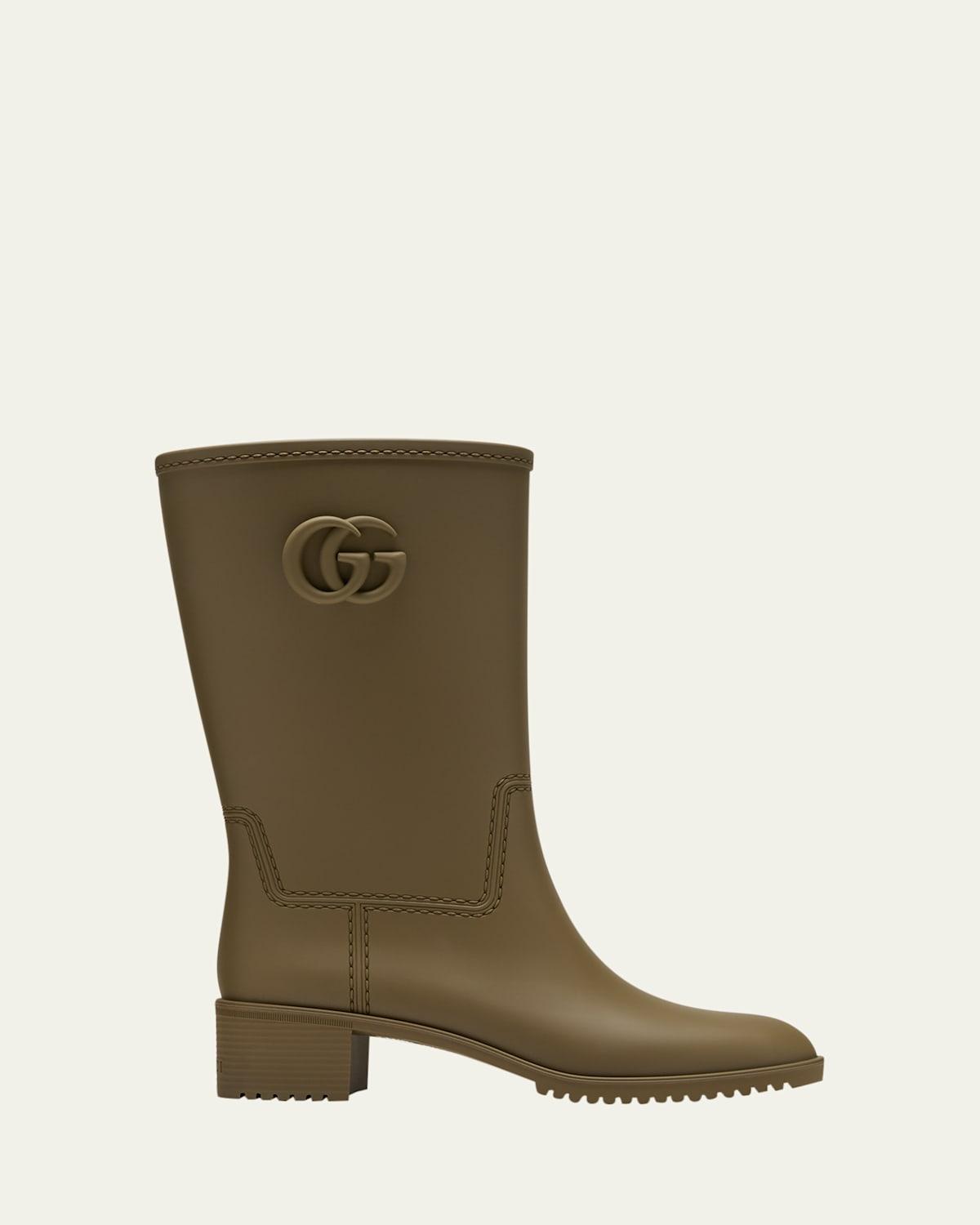 Gucci Gg Rubber Rain Boots in Green Lyst