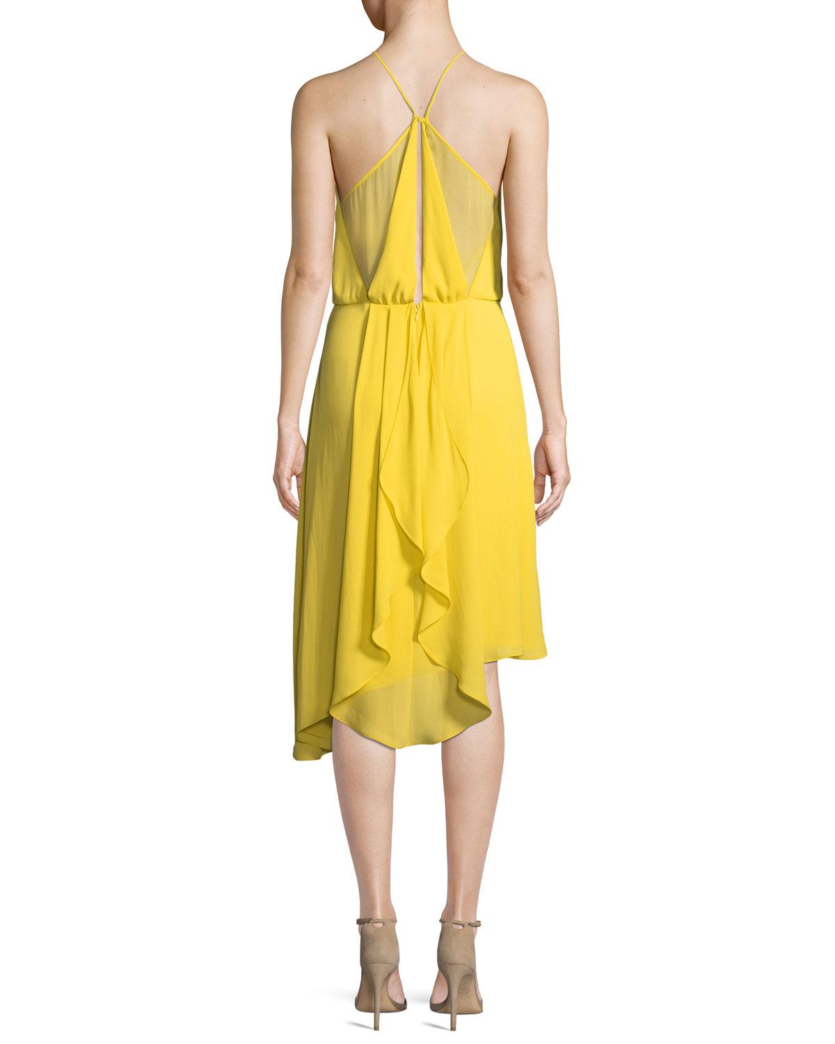 draped back cocktail dress