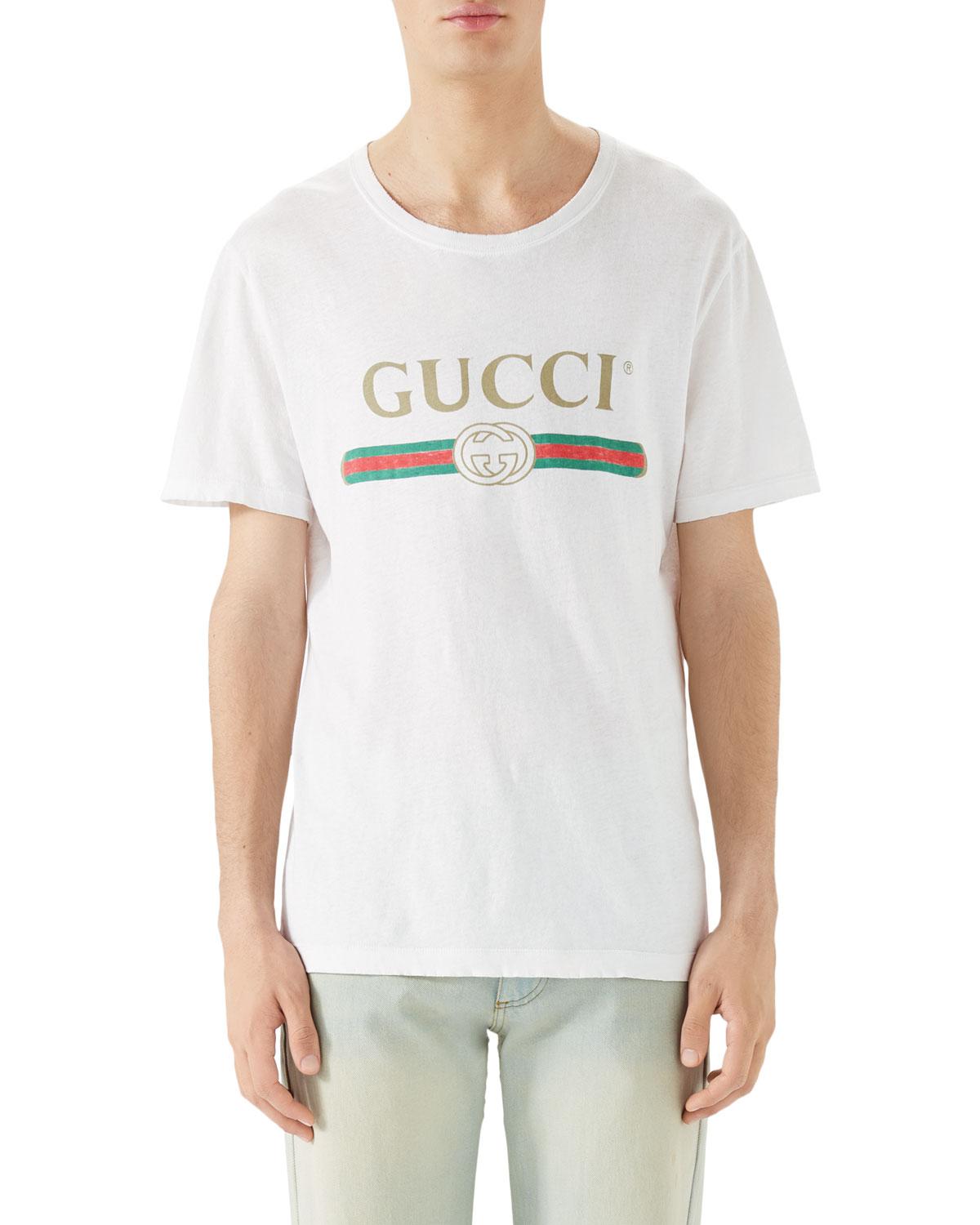 Lyst - Gucci Washed T-shirt w/GG Print in White for Men