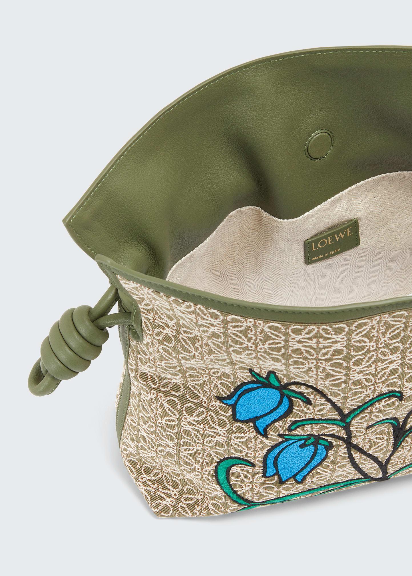 Loewe Flamenco Floral Jacquard Drawstring Clutch Bag in Blue | Lyst