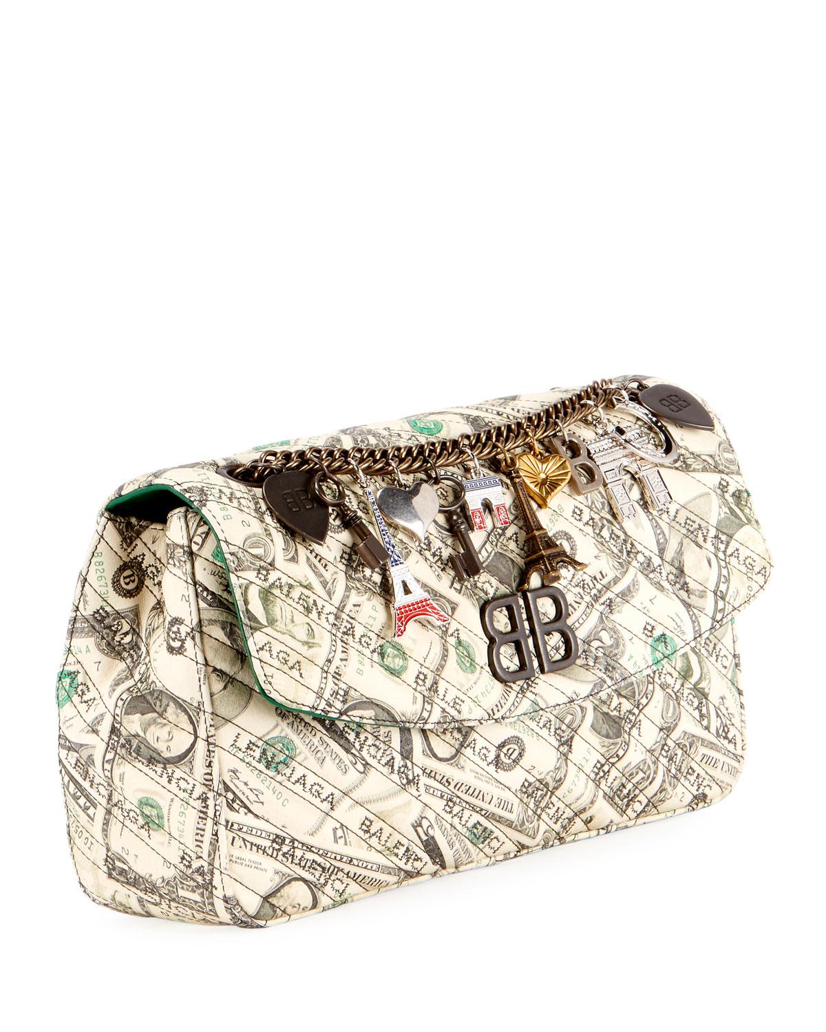 balenciaga money print bag