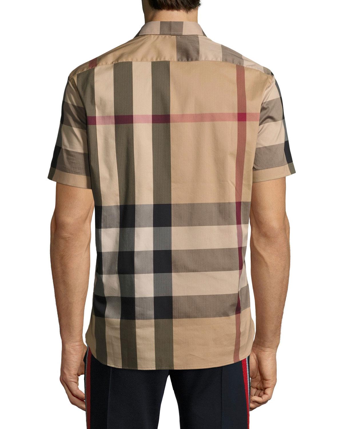 burberry check short sleeve shirt