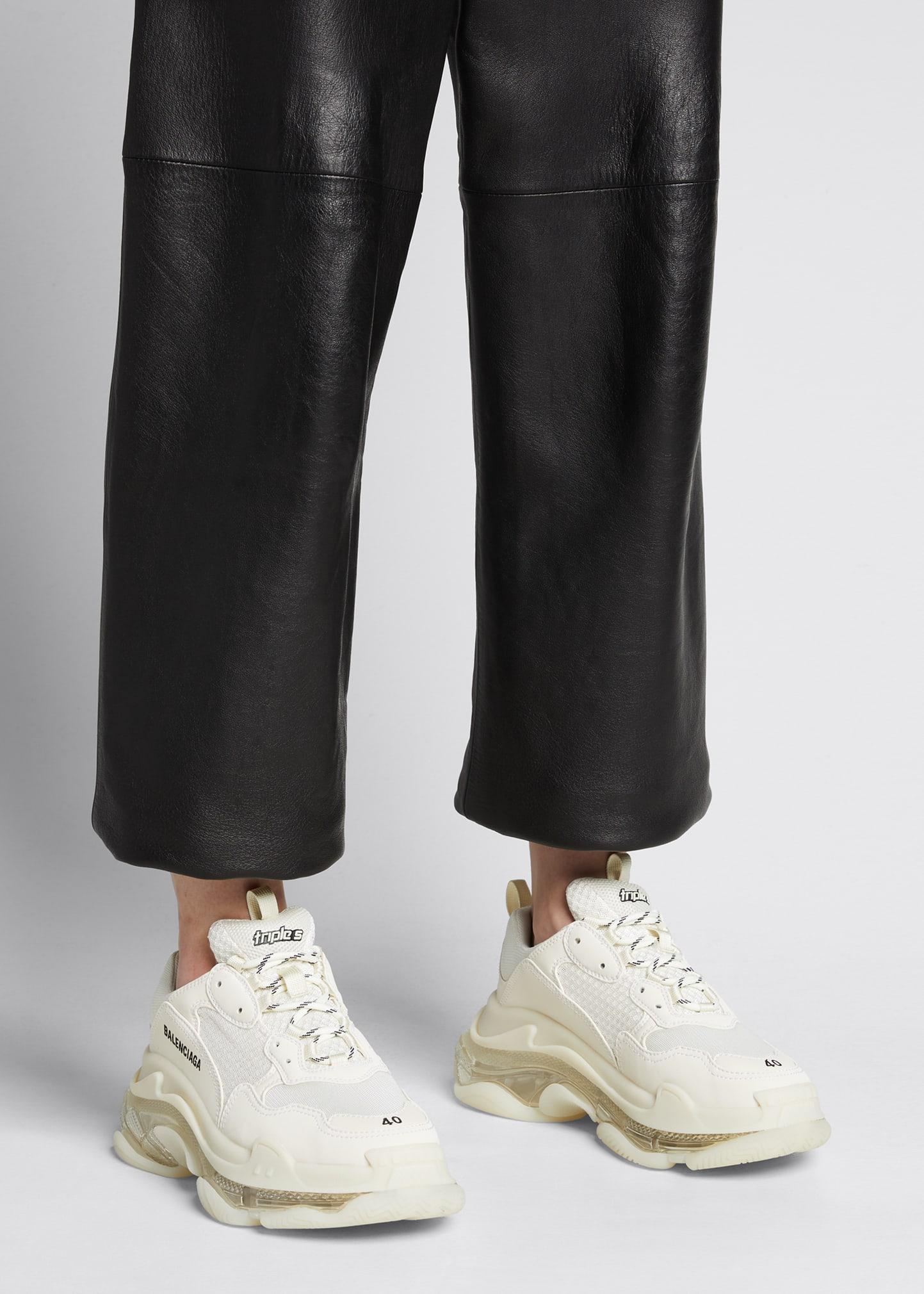 Balenciaga Triple S Air Nylon Sneakers in White | Lyst