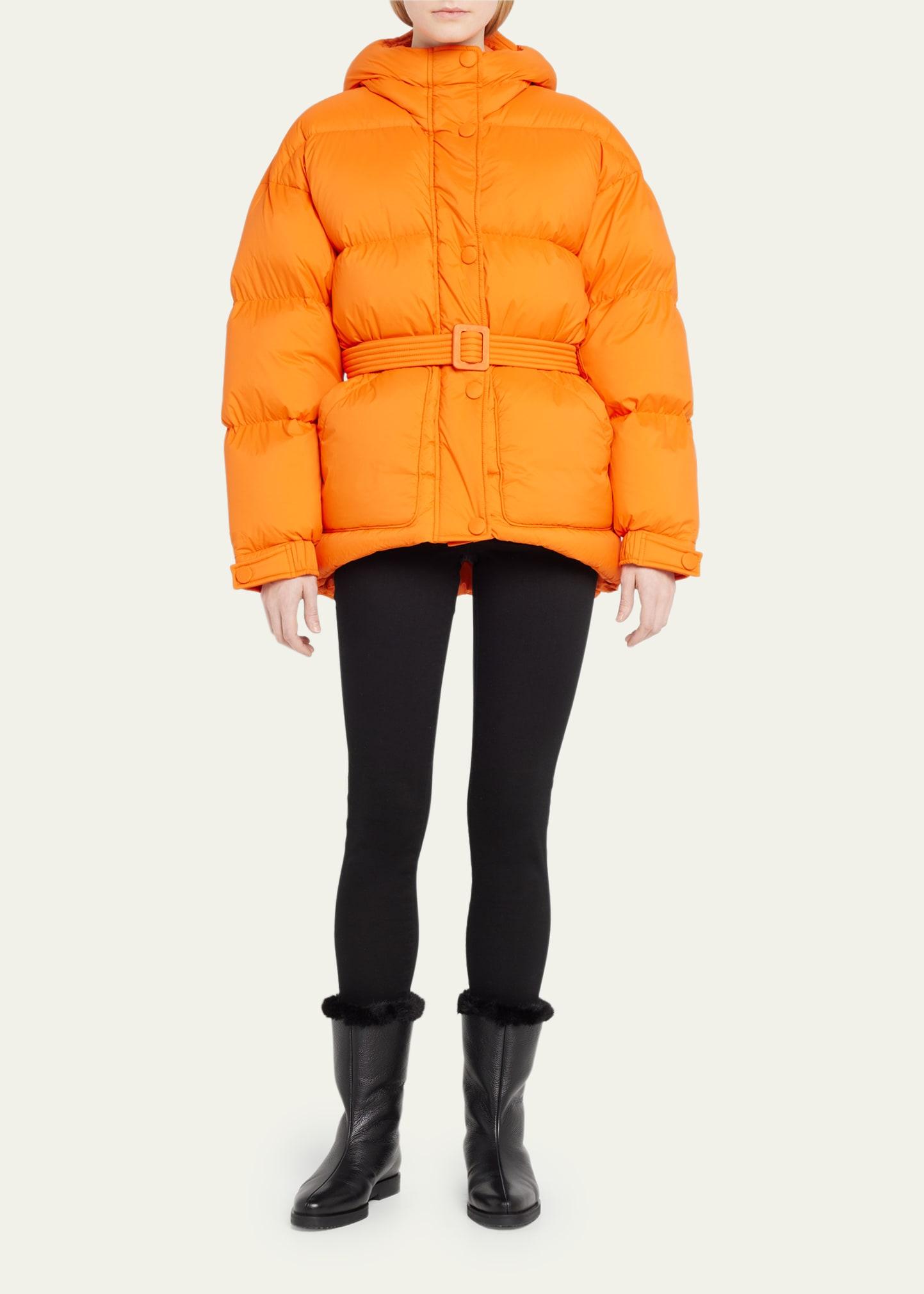 Ienki Ienki Michlin Nylon Puffer Jacket With Fox Ear Detail in Orange ...