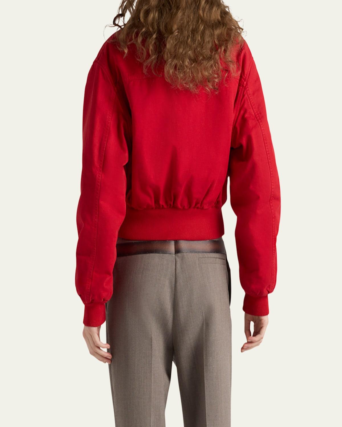 ジャケット Prada Red bomber jacket in canvas Prada Canvas Old Bomber Jacket in Red | Lyst