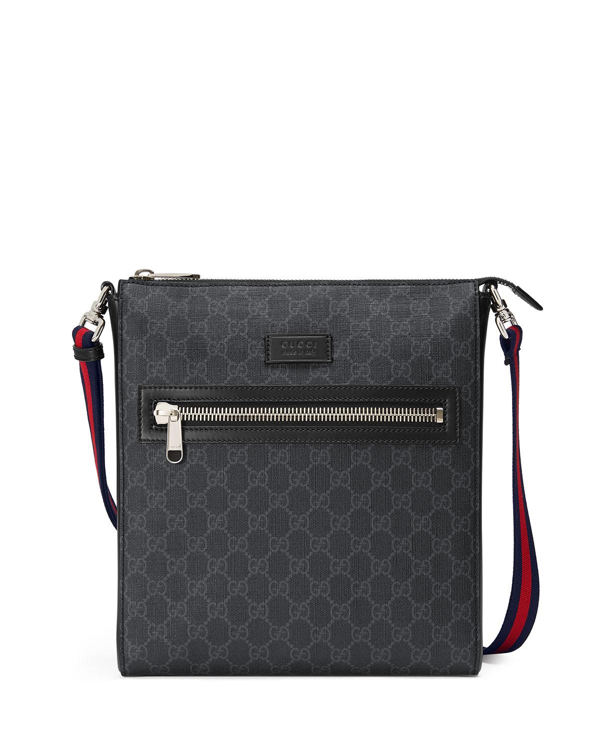 gucci supreme messenger bag black