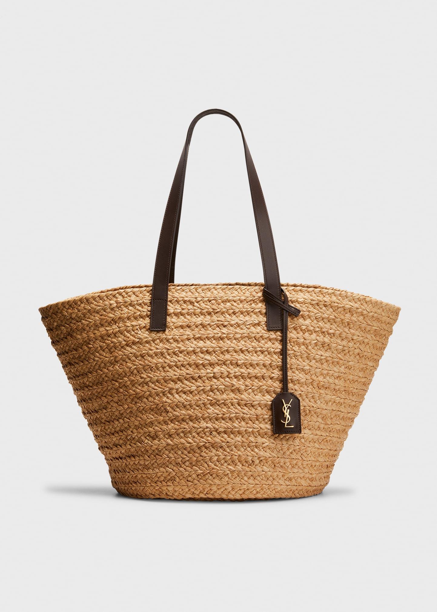 Saint Laurent Basket Raffia Tote Bag in Natural Lyst
