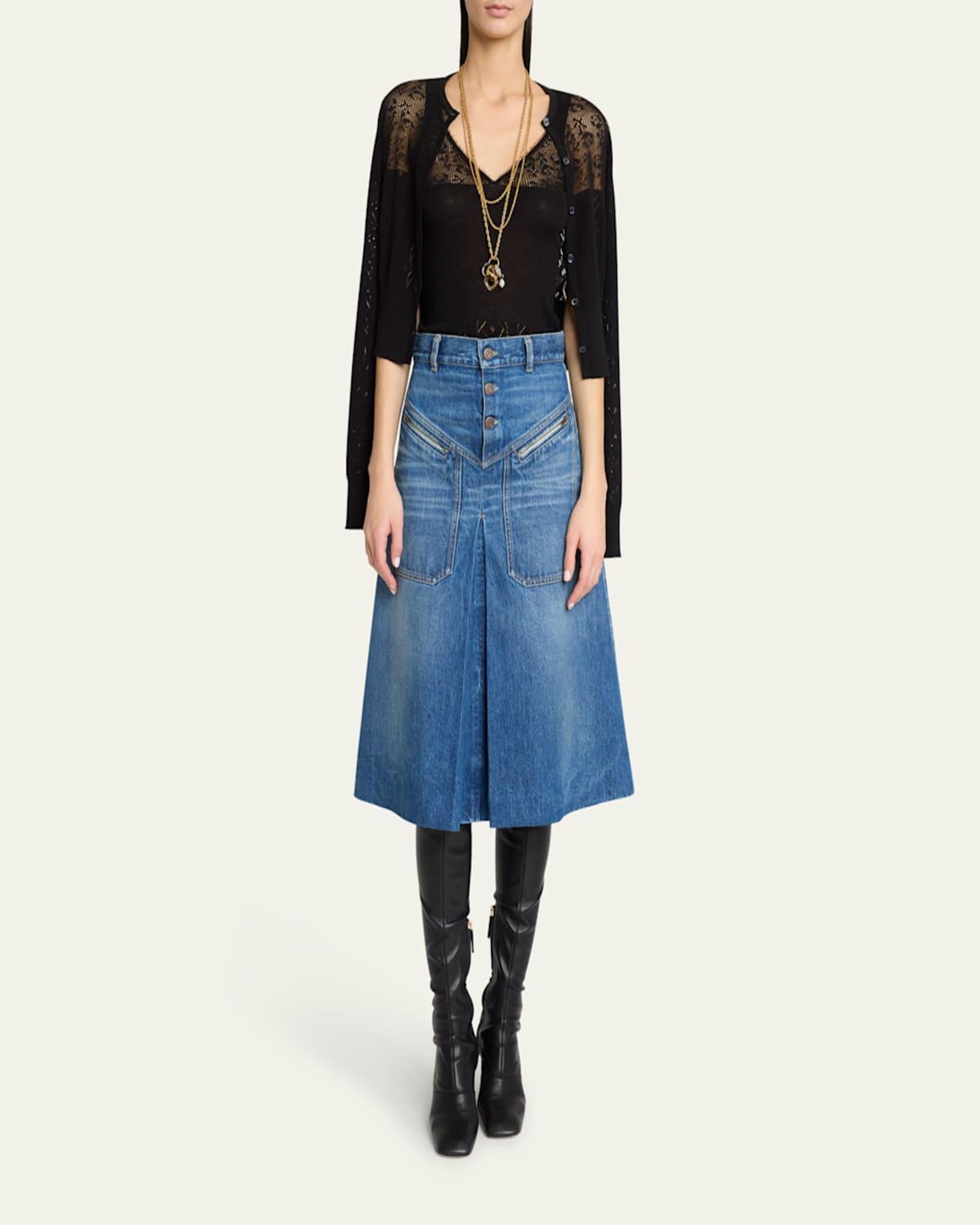 CHLOE SKIRTS HAZY BLUE