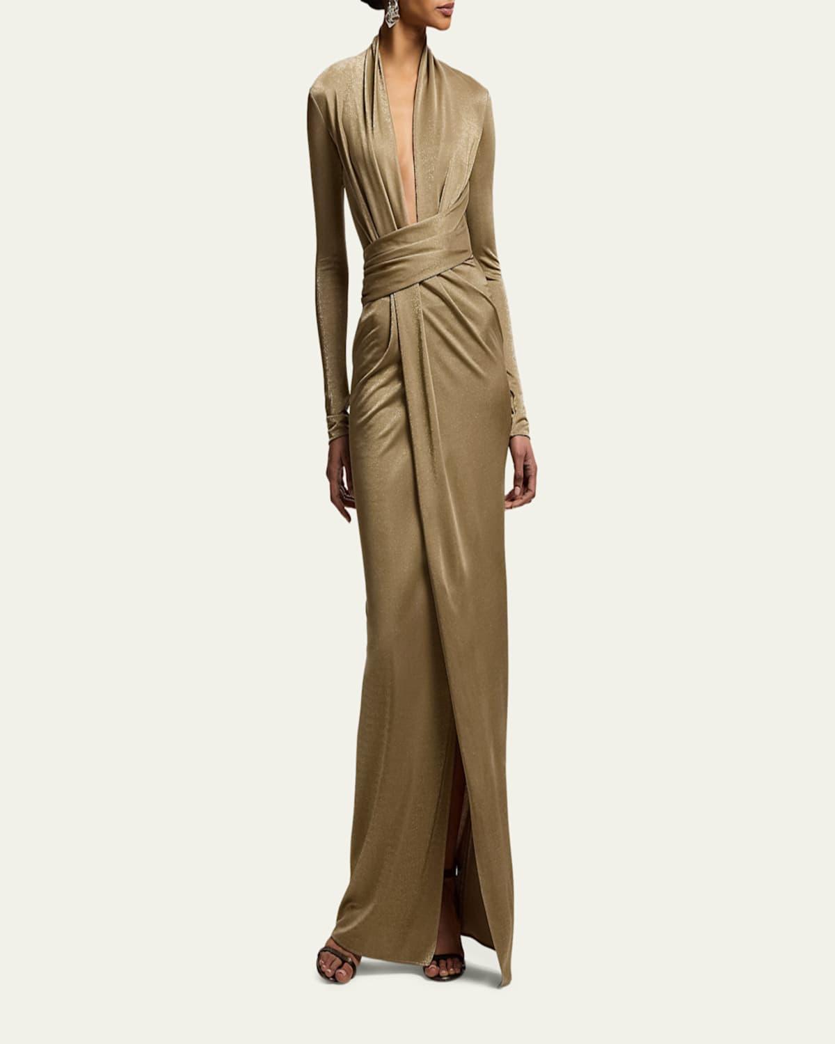 evening dresses ralph lauren Lauren Black and Gray One-Shoulder Maxi Dress Ralph Lauren Collection Chilton evening dress in chiffon Approx Ralph Lauren Formal dresses and