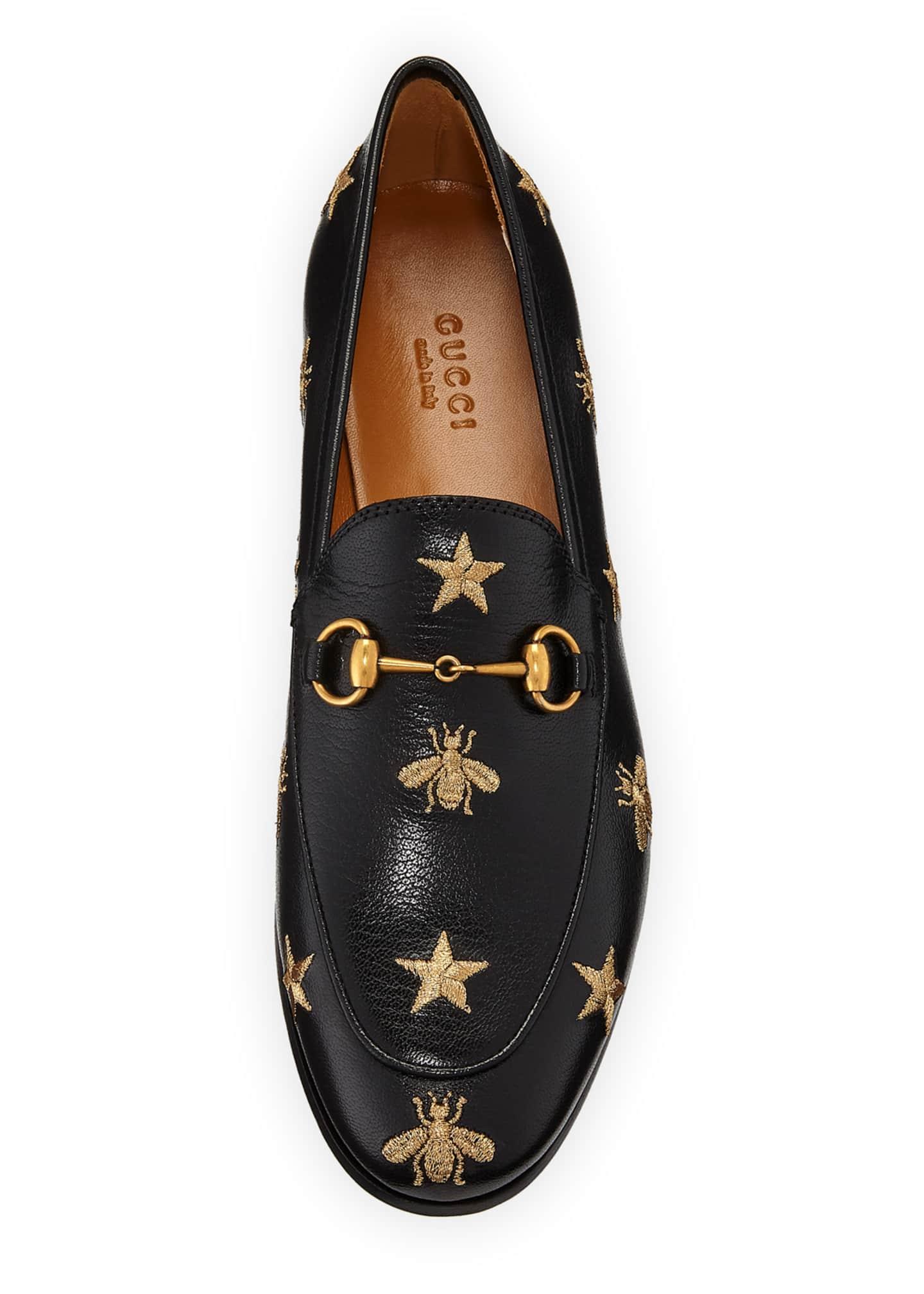 gucci jordaan star & bee leather loafer