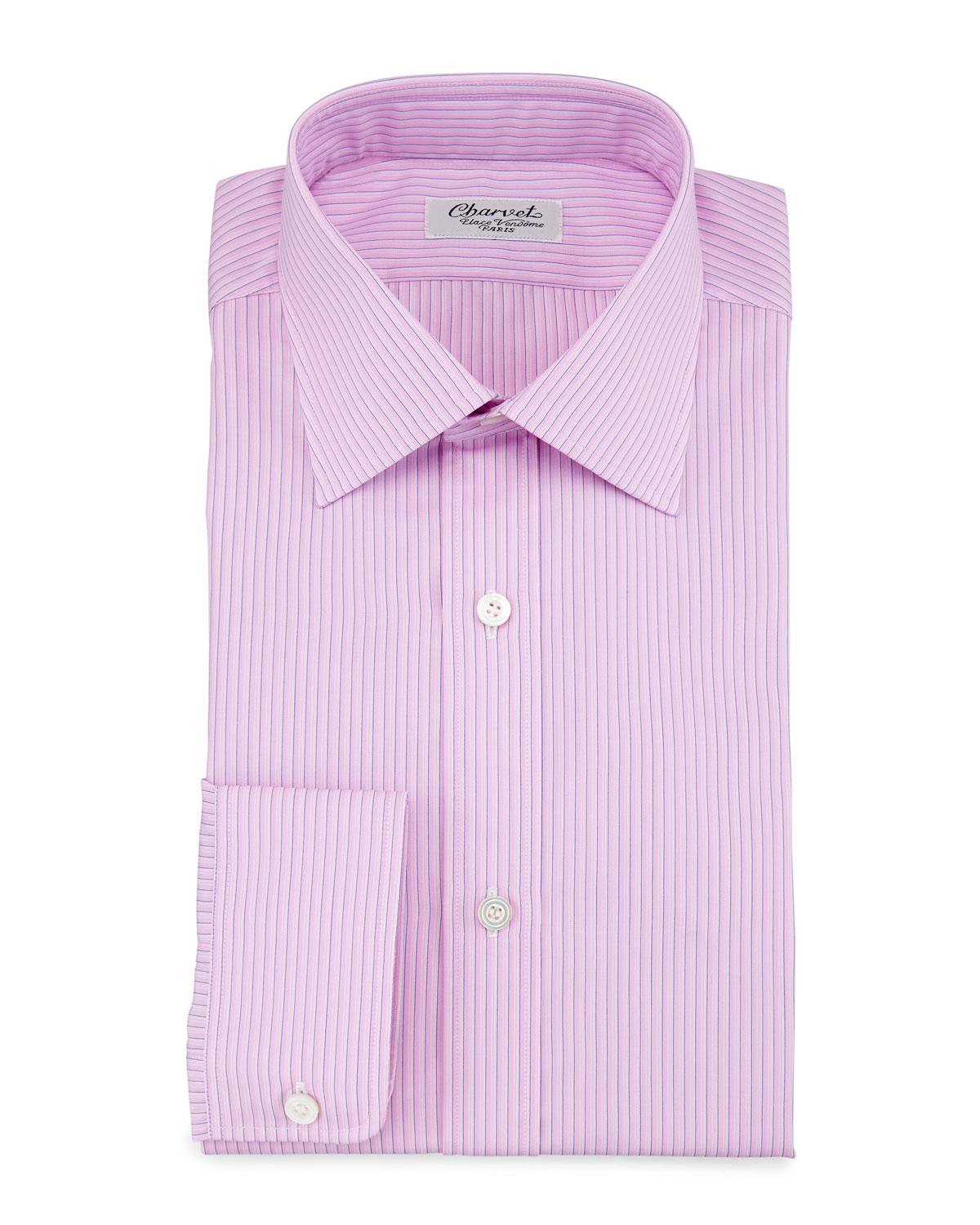 Charvet Striped Barrel-cuff Dress Shirt in Pink for Men | Lyst