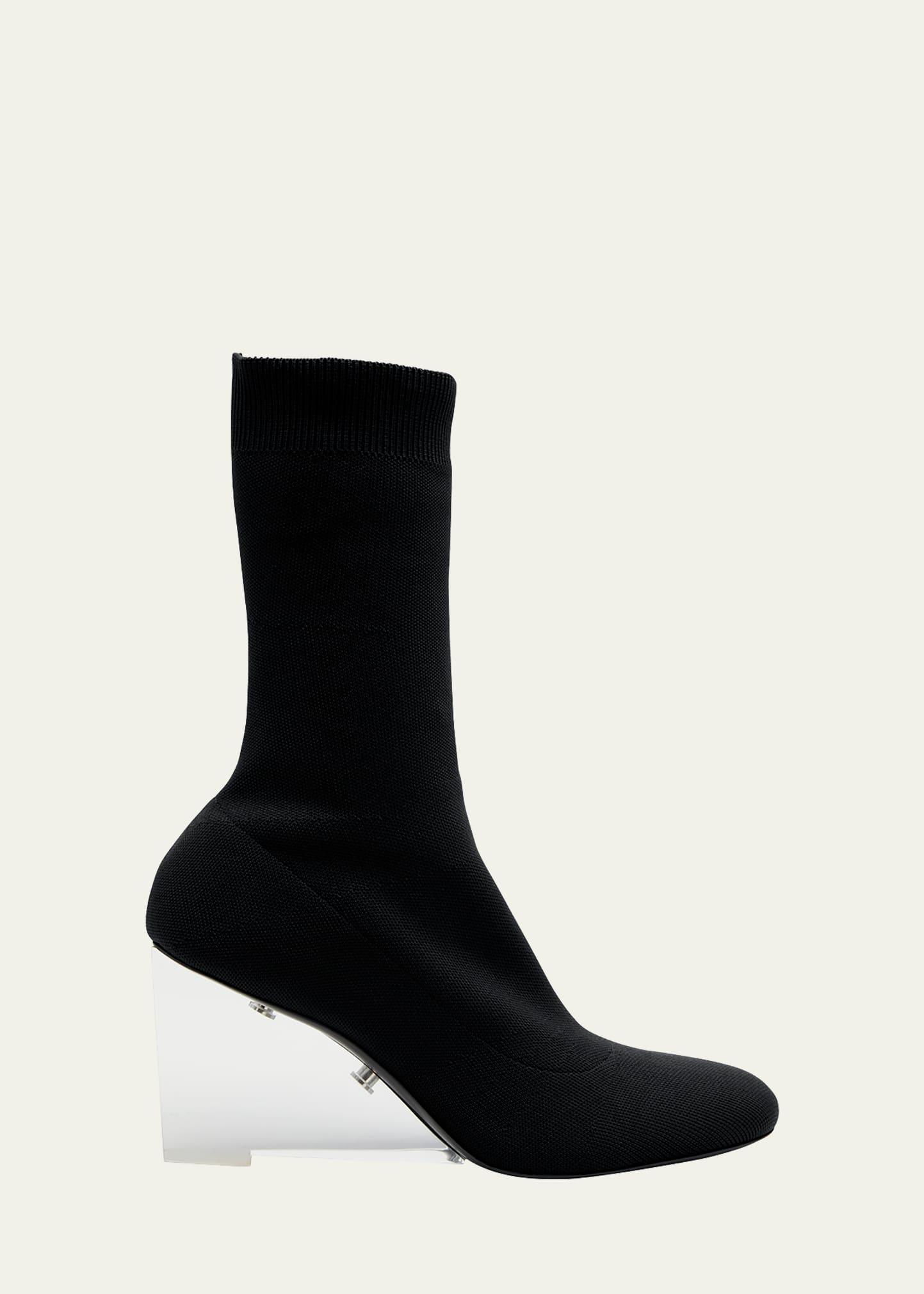 Clear heel shop sock boots