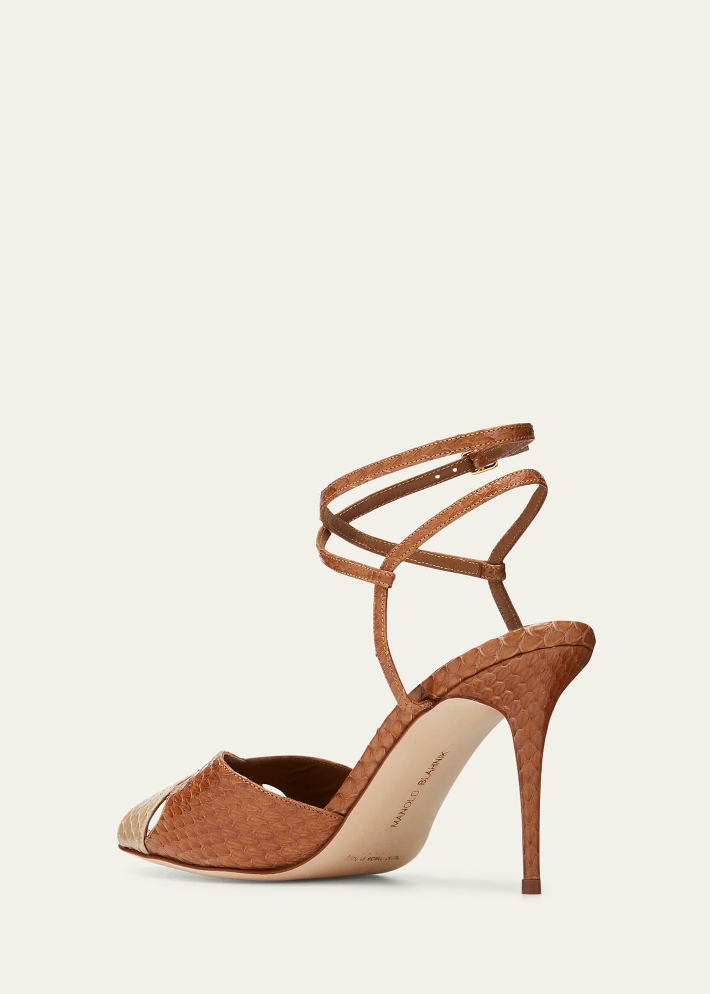 Manolo blahnik snakeskin sandals new arrivals