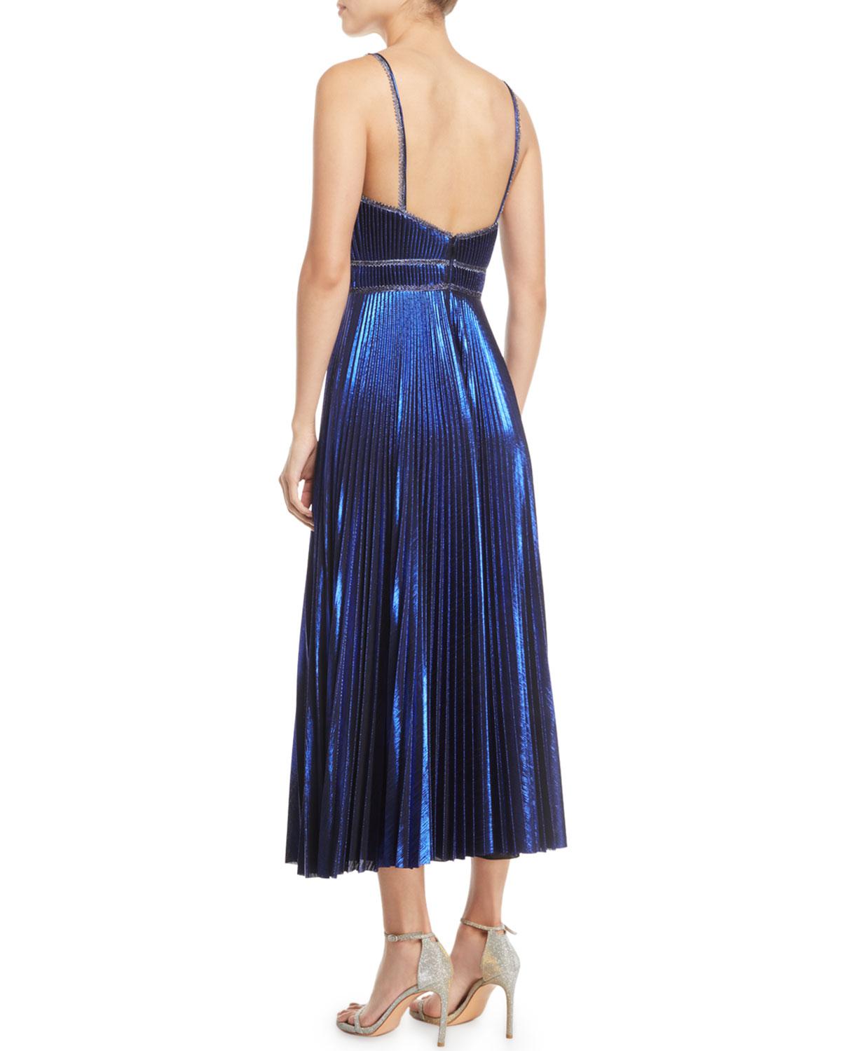 marchesa notte royal blue ruffle gown