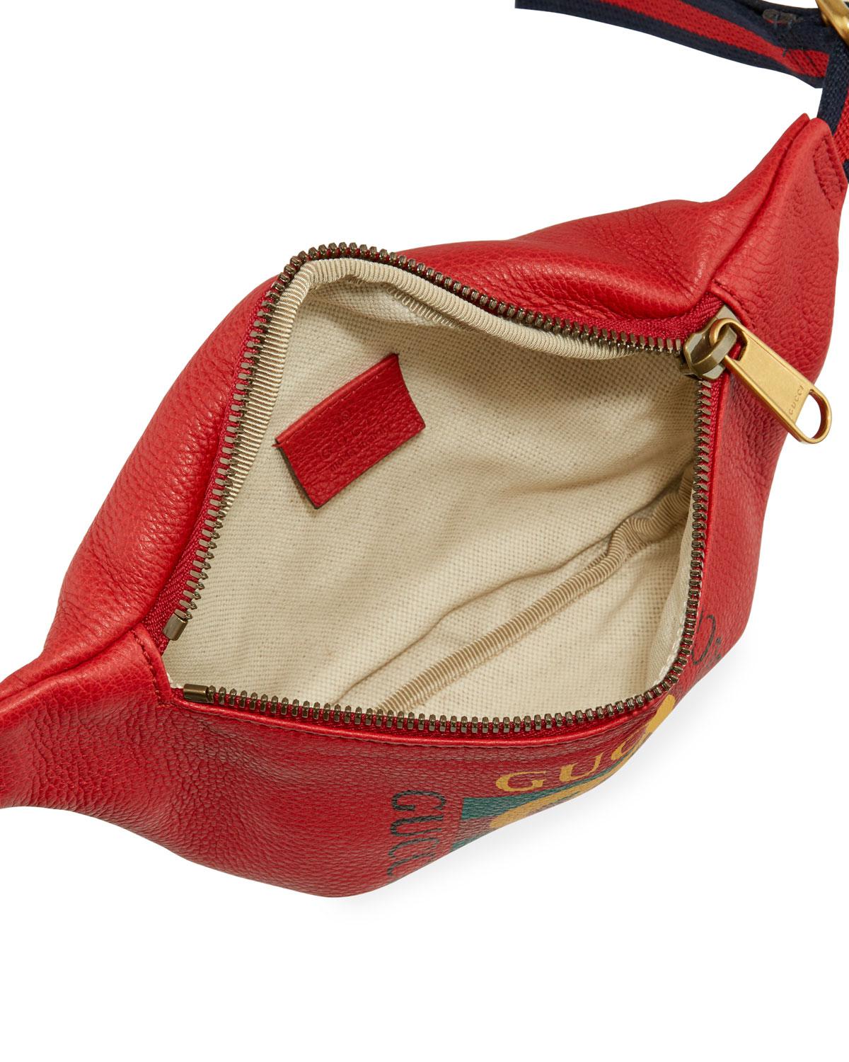 Gucci Men&#39;s Small Retro Leather Fanny Pack Belt Bag in Red - Lyst