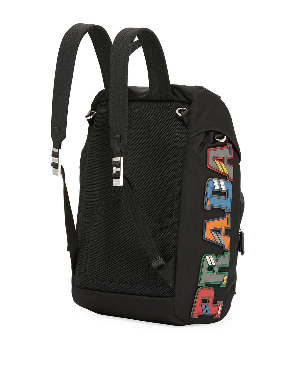 prada logo backpack