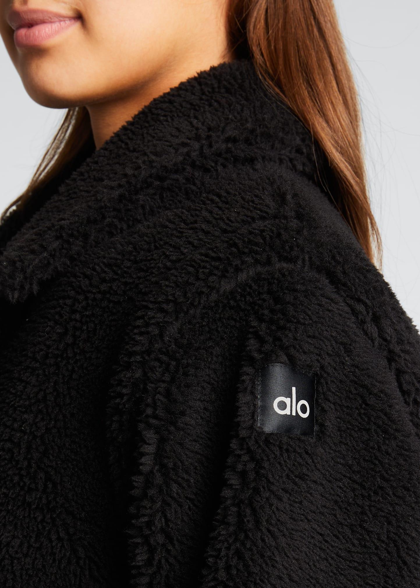 Alo Yoga Oversized Faux-fur Trench Coat in Black | Lyst