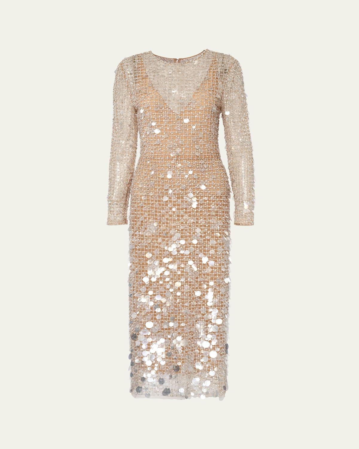 slim fit dress slacks Carolina Herrera Sequined Strapless Gown Dress – Runway Catalog