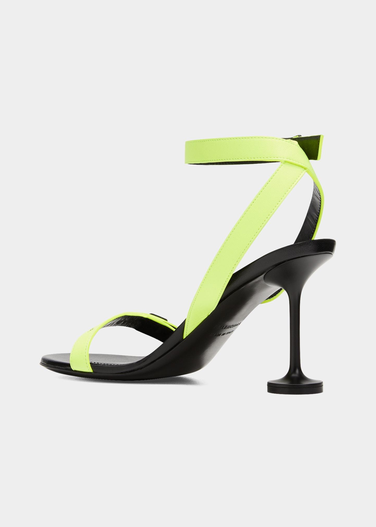 Balenciaga Afterhour Logo Ankle-strap Sandals in Metallic | Lyst