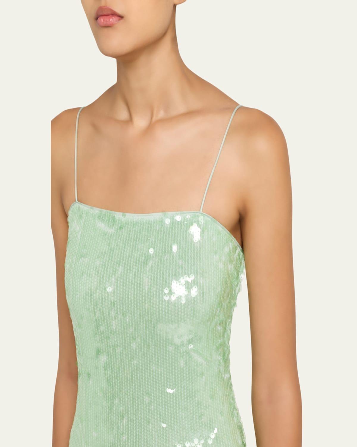 alice and olivia green sequin dress Green Lace Floor Length Prom Dresses, A-Line Off the Shoulder Evening Dresses US 10 / Green main image 1