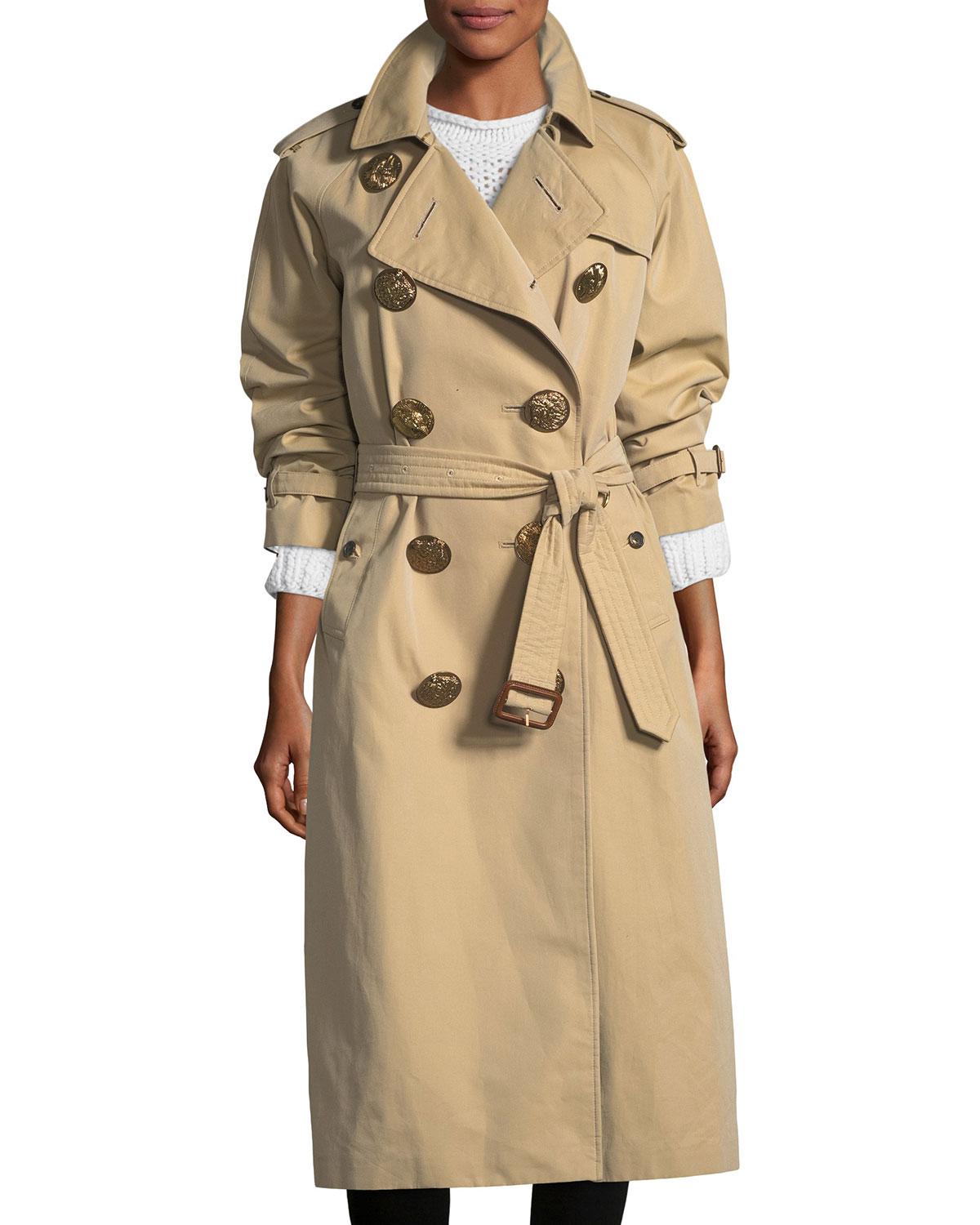 Lyst - Burberry Gabardine Trenchcoat W/oversized Buttons in Natural