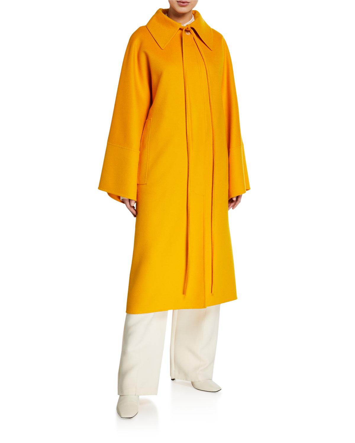 Loewe Oversized Wool Cashmere Coat in Yellow - Lyst