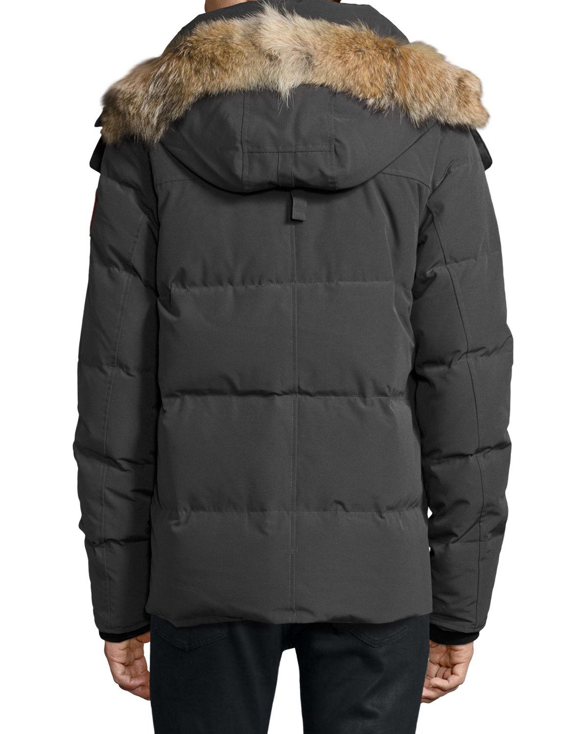 Canada Goose Goose Wyndam Down Parka With Furtrim Hood in Black for