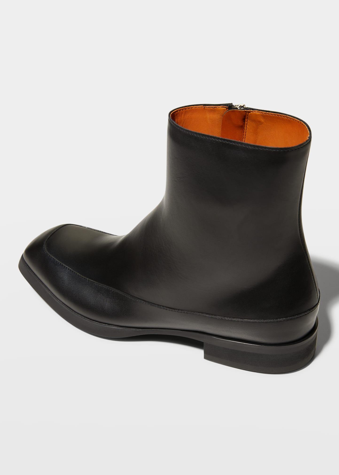 The Row Leather Zip Garden Boots in Black for Men