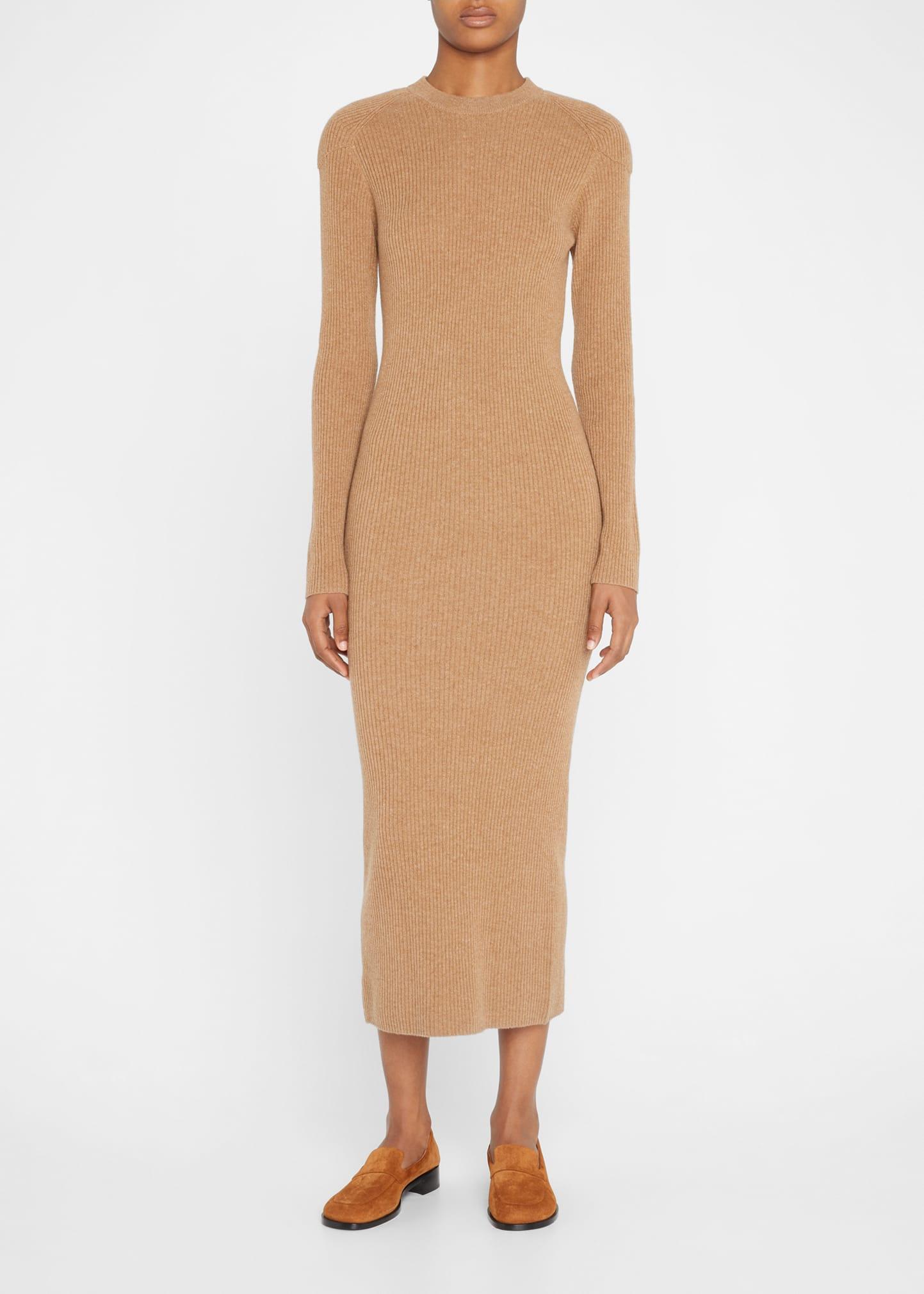 IRO Liette Ribbed Cashmere Midi Dress in Natural | Lyst