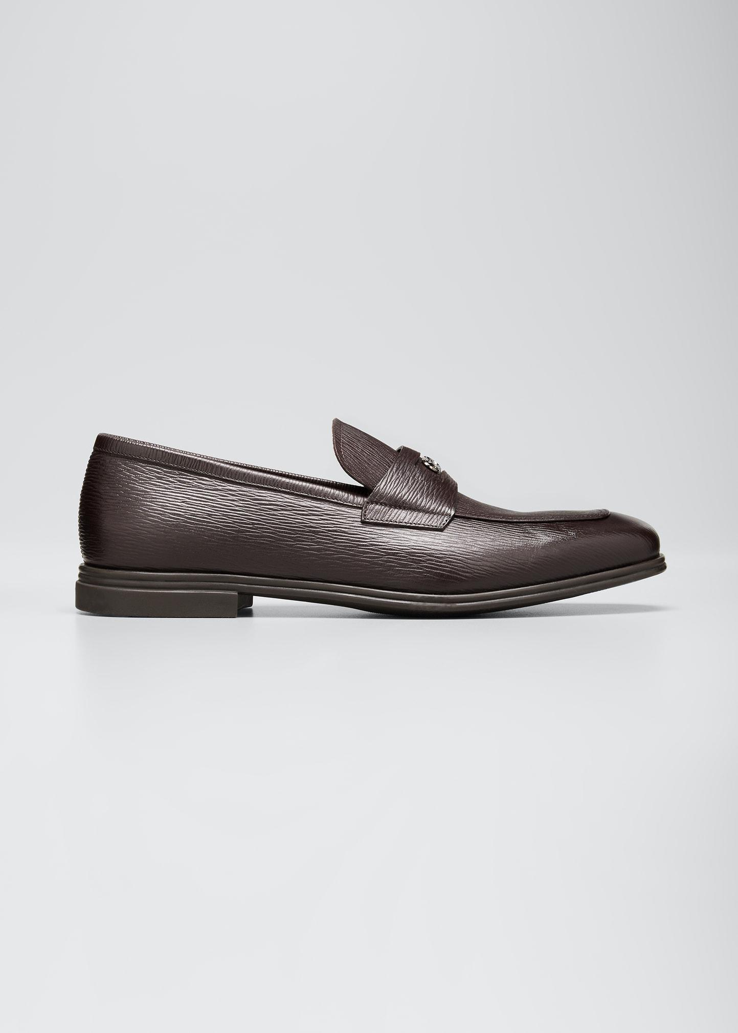 Ferragamo Martin Gancini Leather Loafers for Men | Lyst