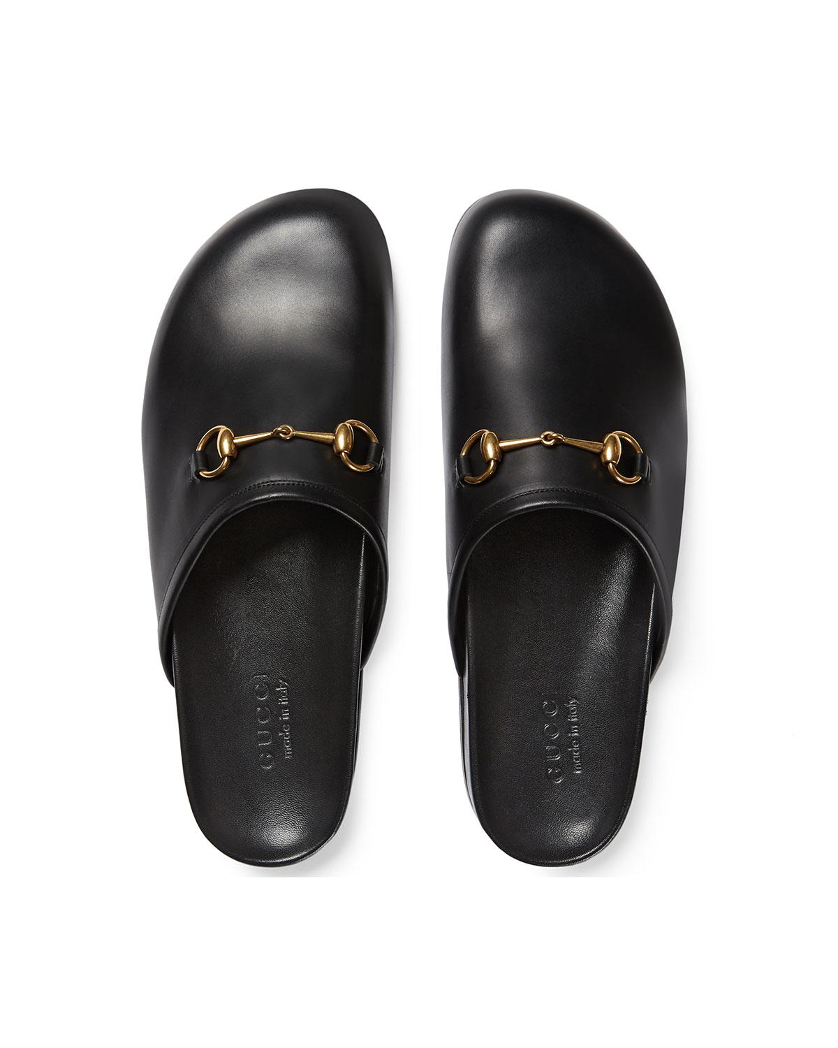 gucci leather slippers mens