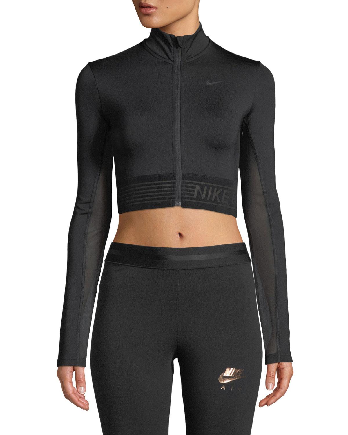 nike zip up crop top